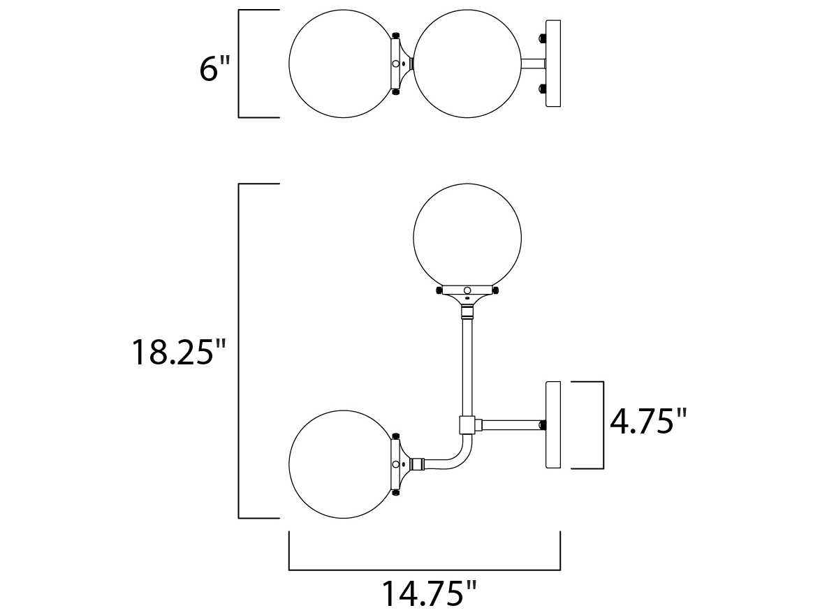 Maxim Lighting Atom Black And Polished Nickel Glass Wall Sconce