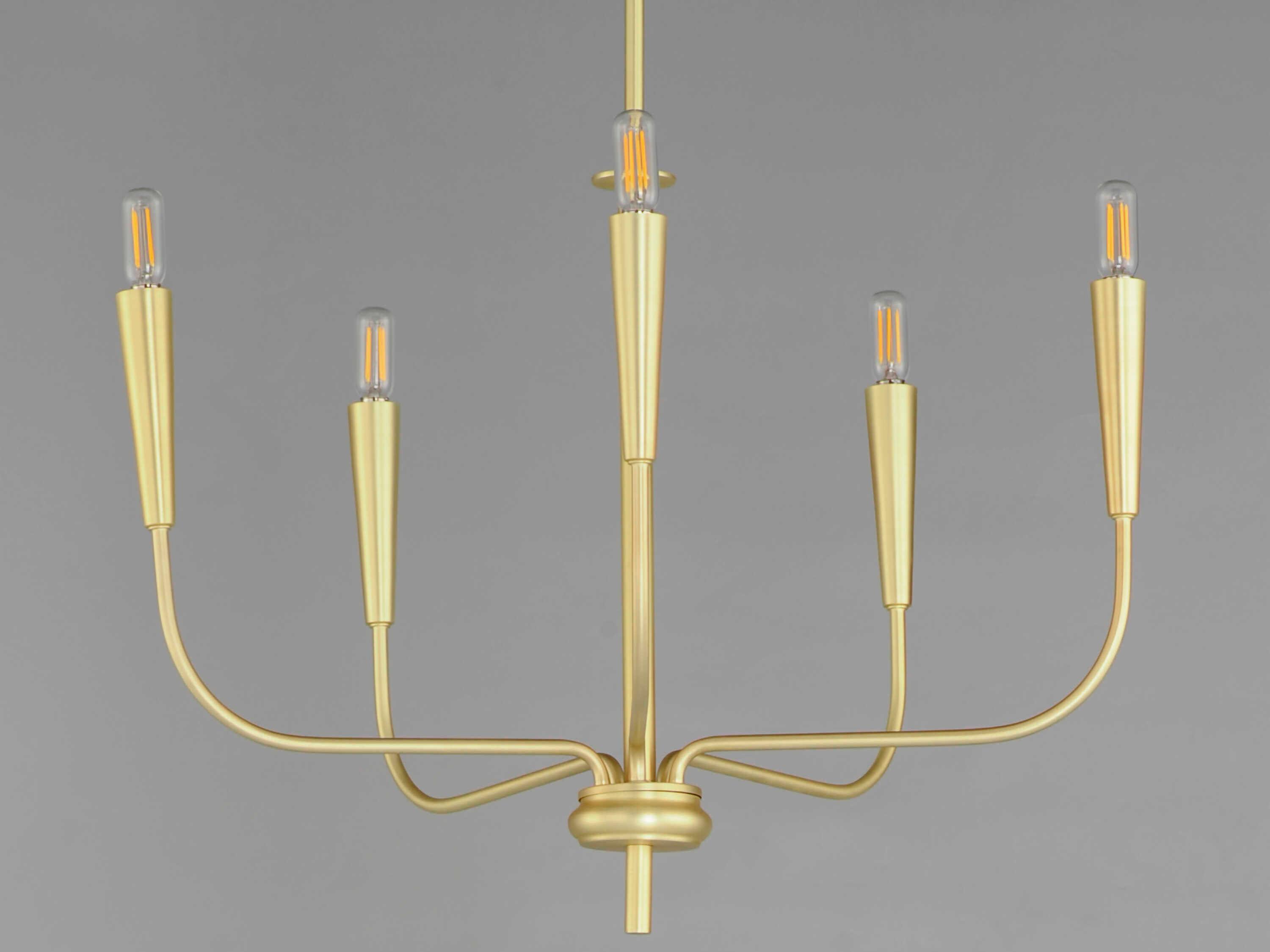 Maxim Lighting Vela 5-Light Satin Brass Candelabra Chandelier