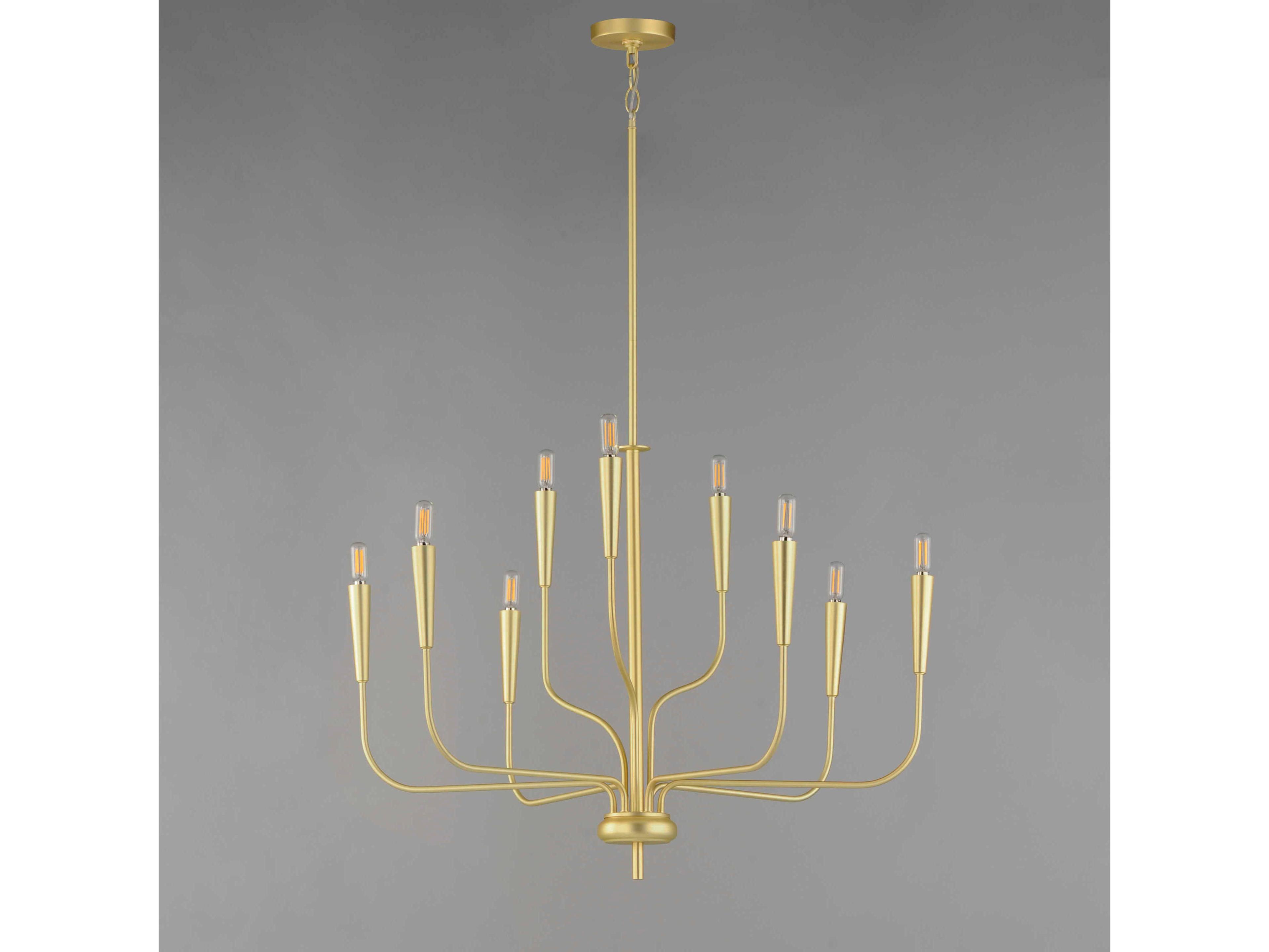 Maxim Lighting Vela 9-Light Satin Brass Candelabra Chandelier