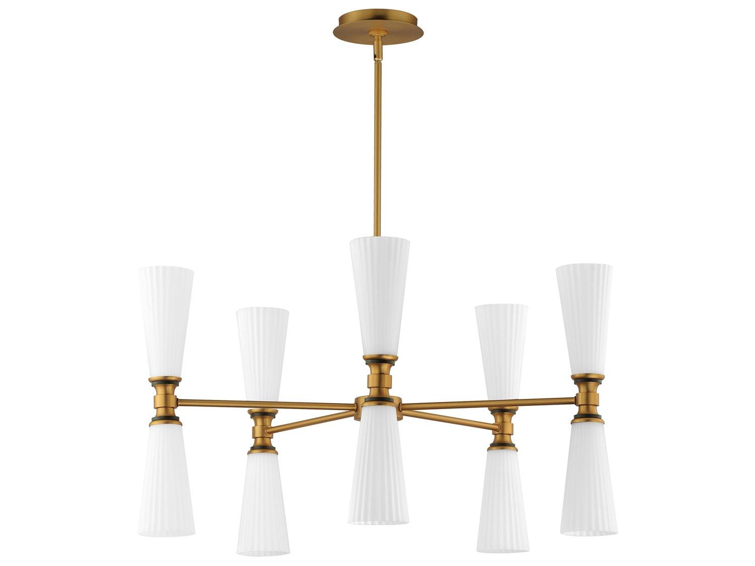 Maxim Lighting Krevat 10-Light Black Natural Aged Brass Chandelier