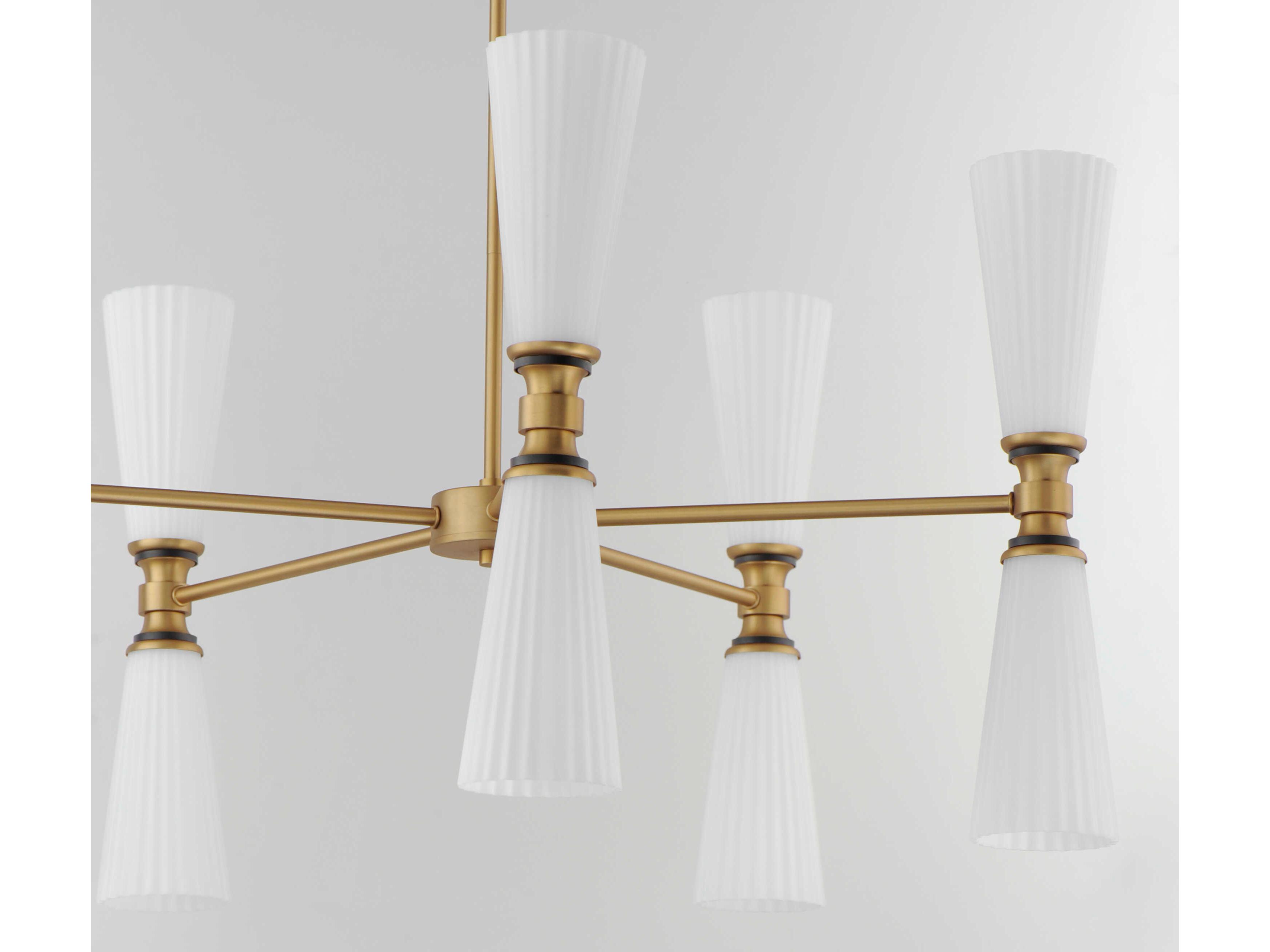 Maxim Lighting Krevat 10-Light Black Natural Aged Brass Chandelier