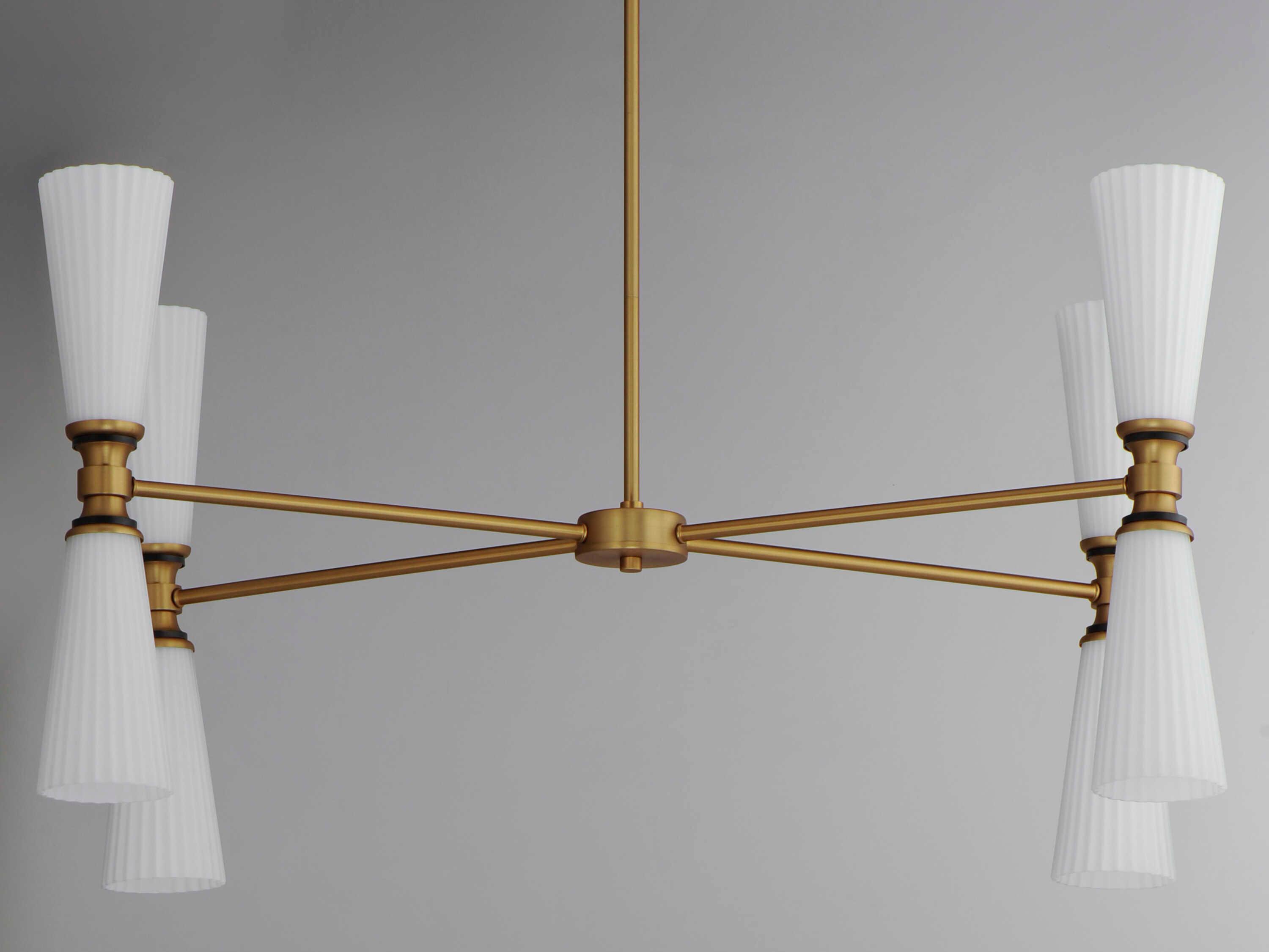 Maxim Lighting Krevat 8-Light Black Natural Aged Brass Chandelier