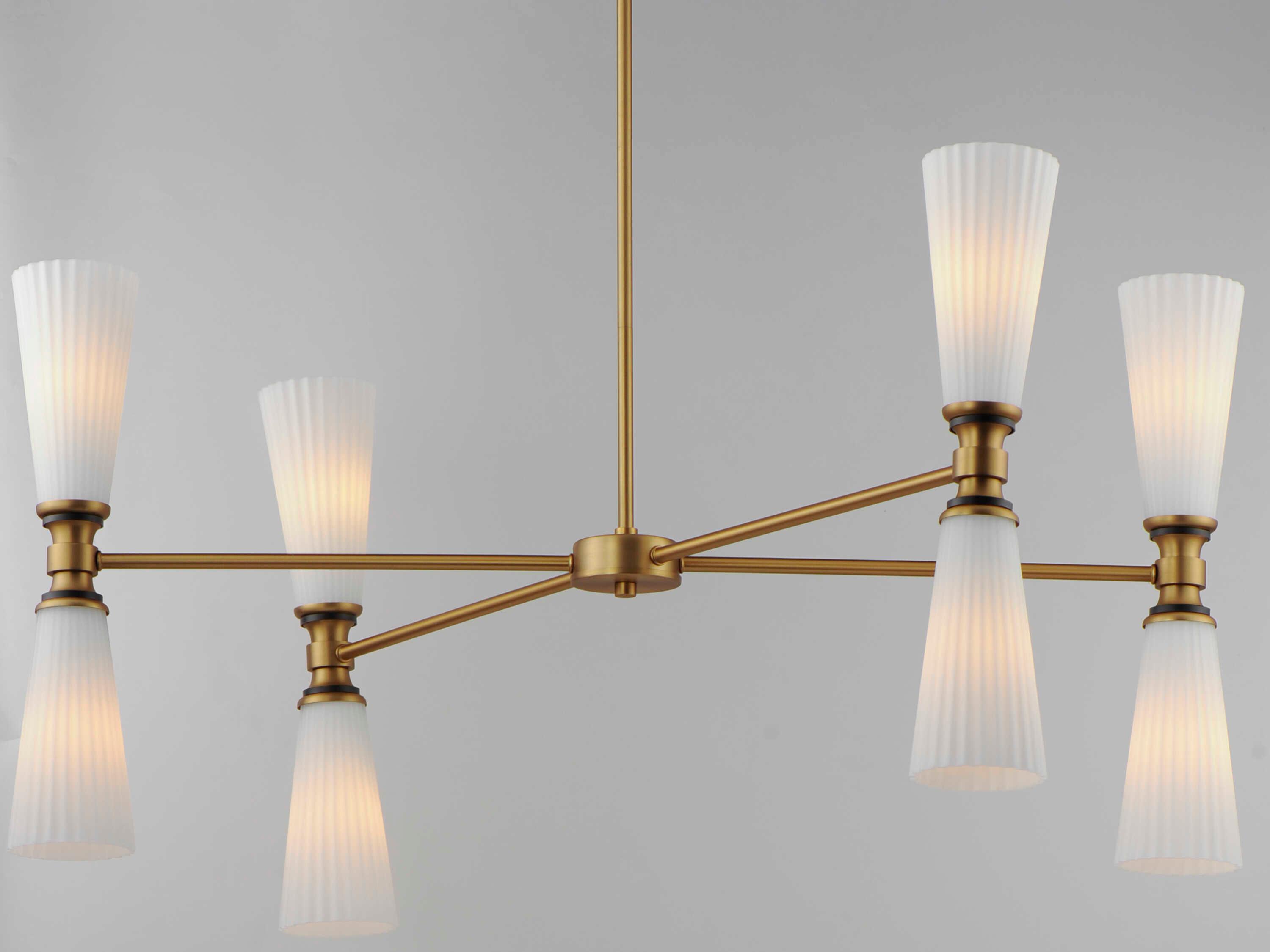 Maxim Lighting Krevat 8-Light Black Natural Aged Brass Chandelier