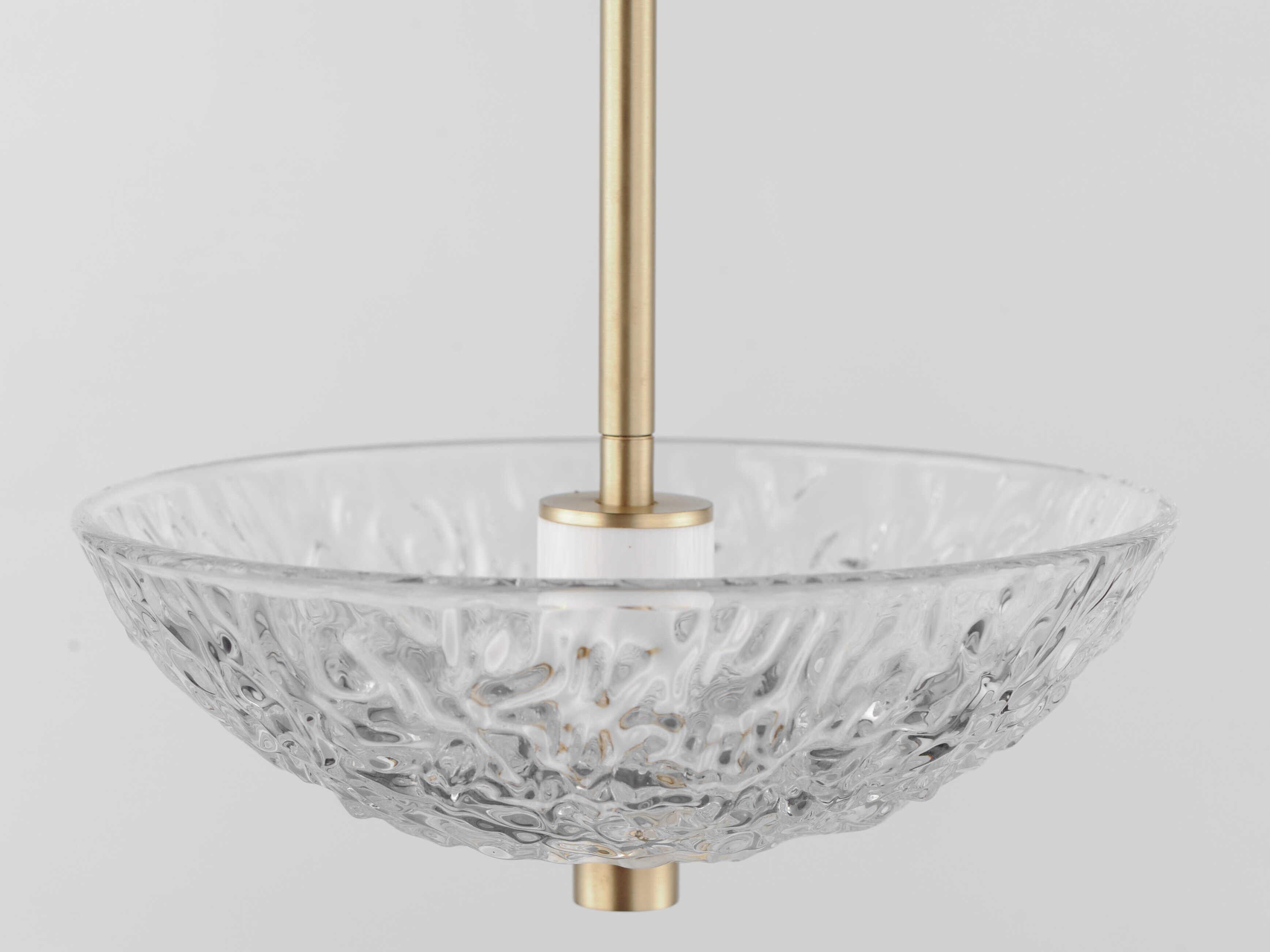 Maxim Lighting Metropolis 1-Light Satin Brass Glass LED Bowl Mini Pendant