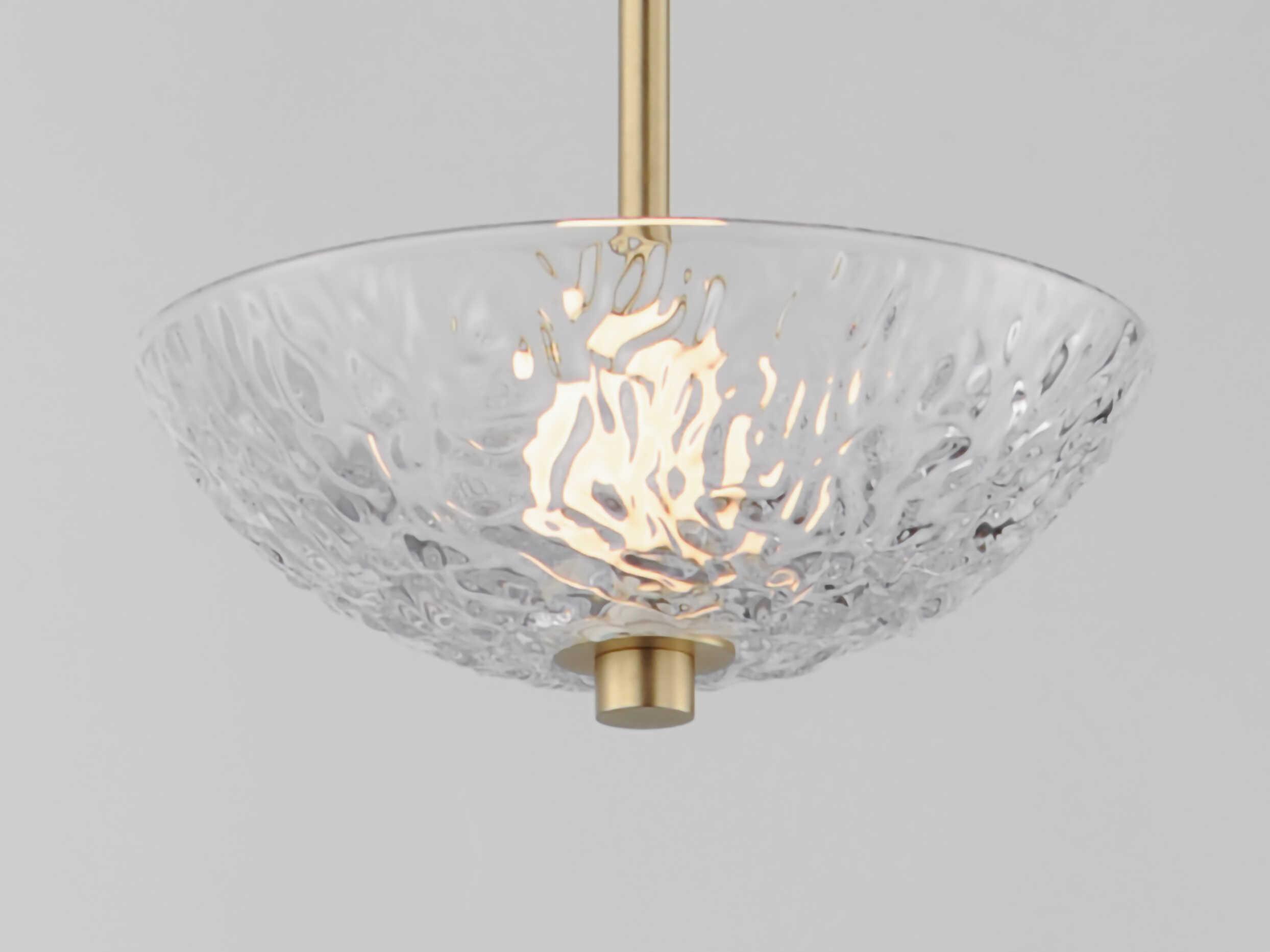 Maxim Lighting Metropolis 1-Light Satin Brass Glass LED Bowl Mini Pendant