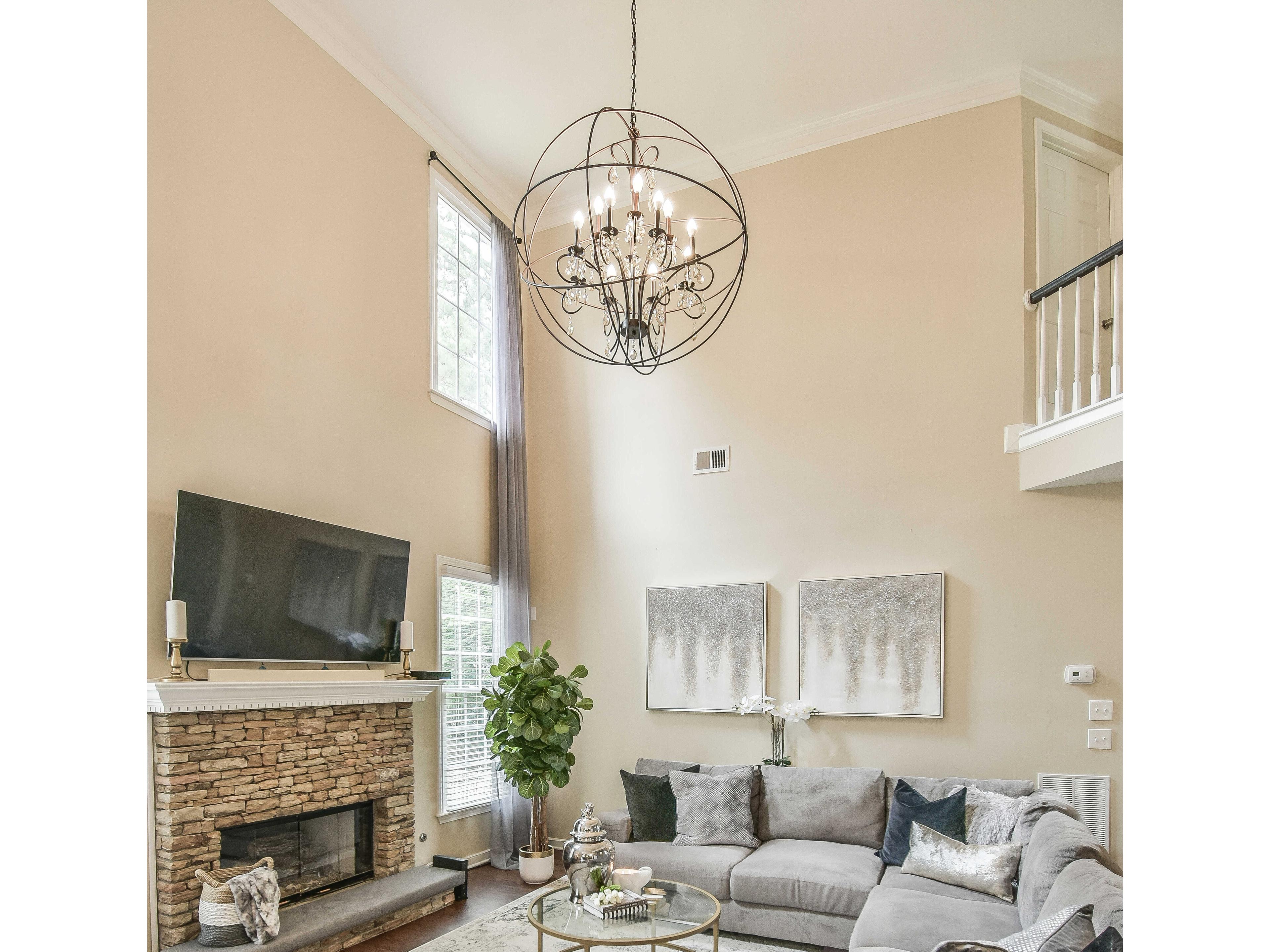 Maxim Lighting Orbit 12-Light Anthracite Polished Nickel Crystal Candelabra Globe Chandelier