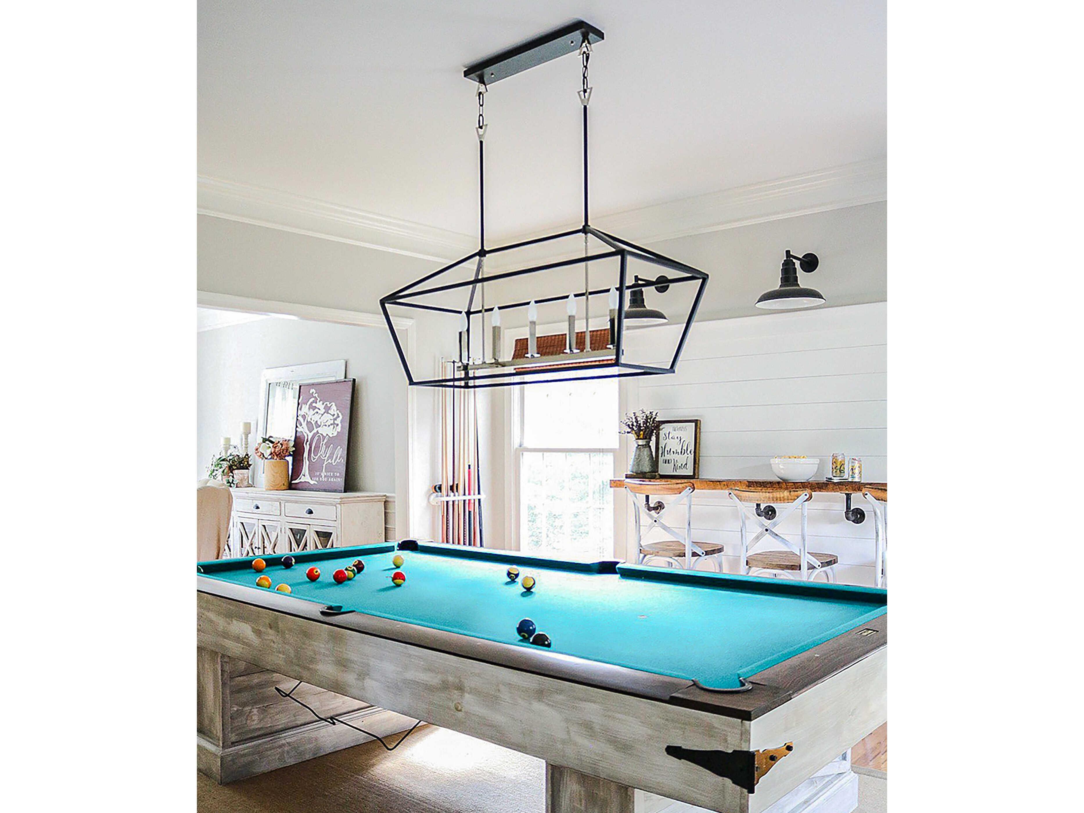 Maxim Lighting Abode 5-Light Textured Black Polished Nickel Geometric Island Pendant