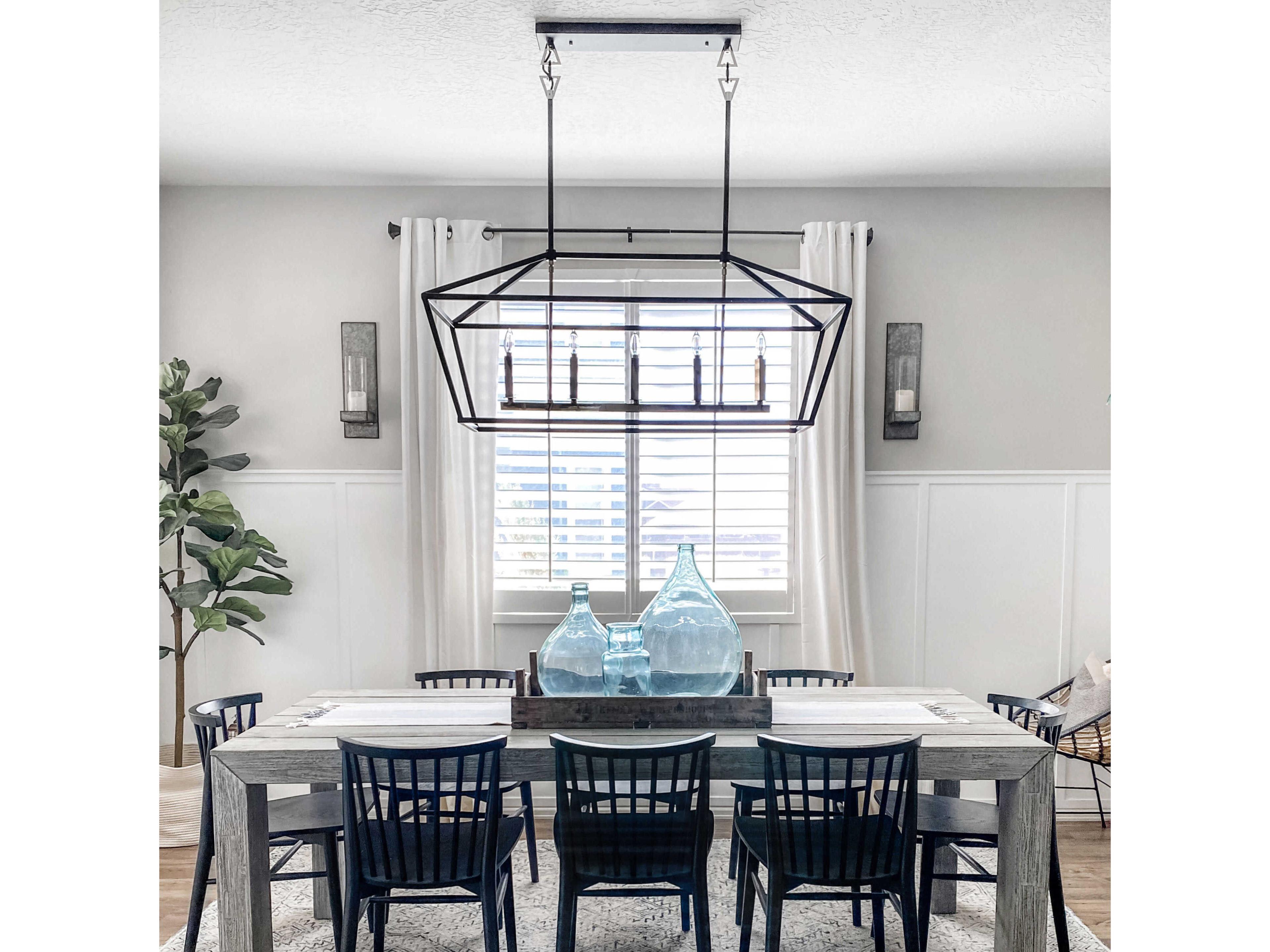 Maxim Lighting Abode 5-Light Textured Black Polished Nickel Geometric Island Pendant