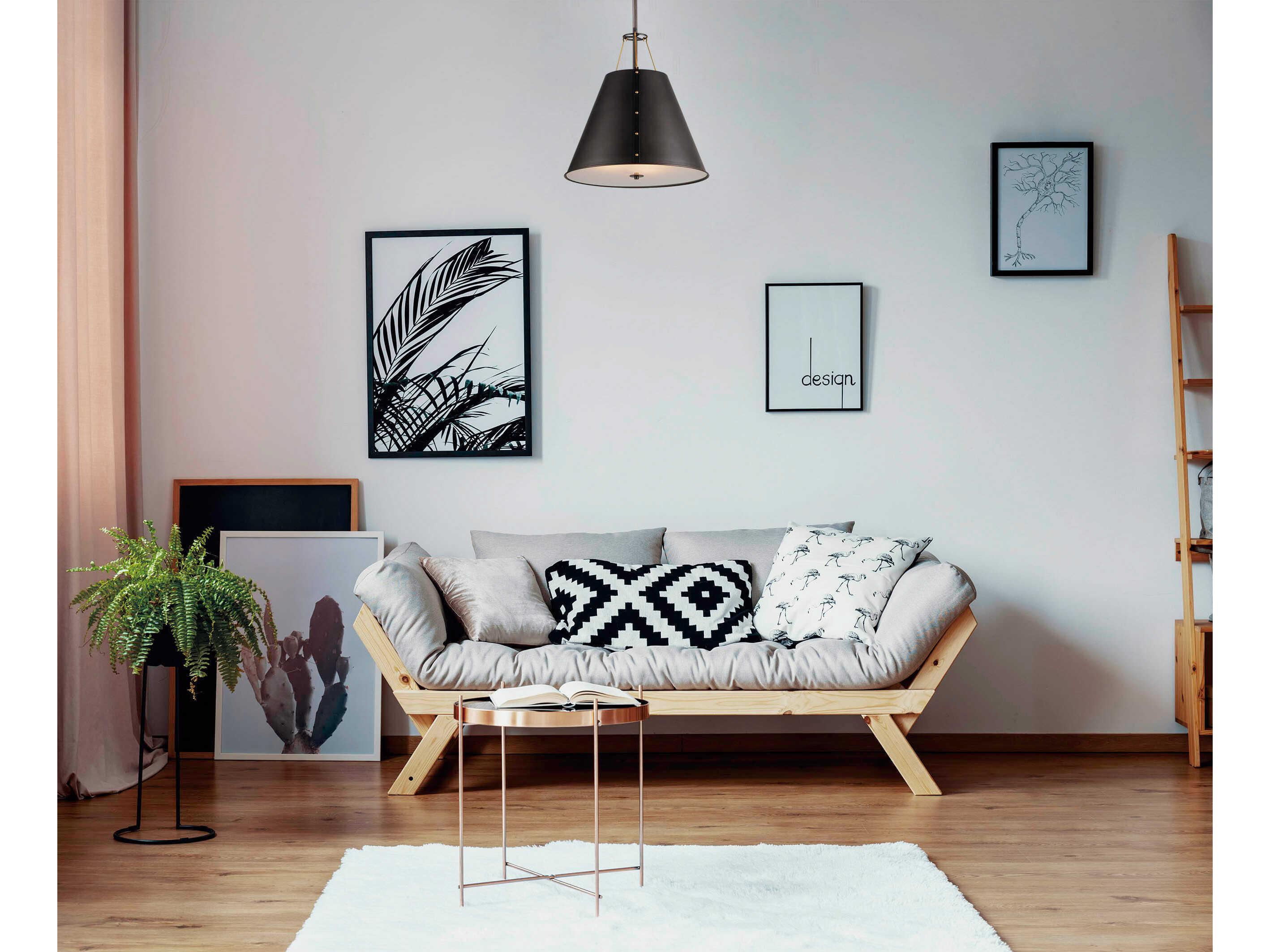 Maxim Lighting Trestle 3-Light Oil Rubbed Bronze Antique Brass Black Empire Pendant