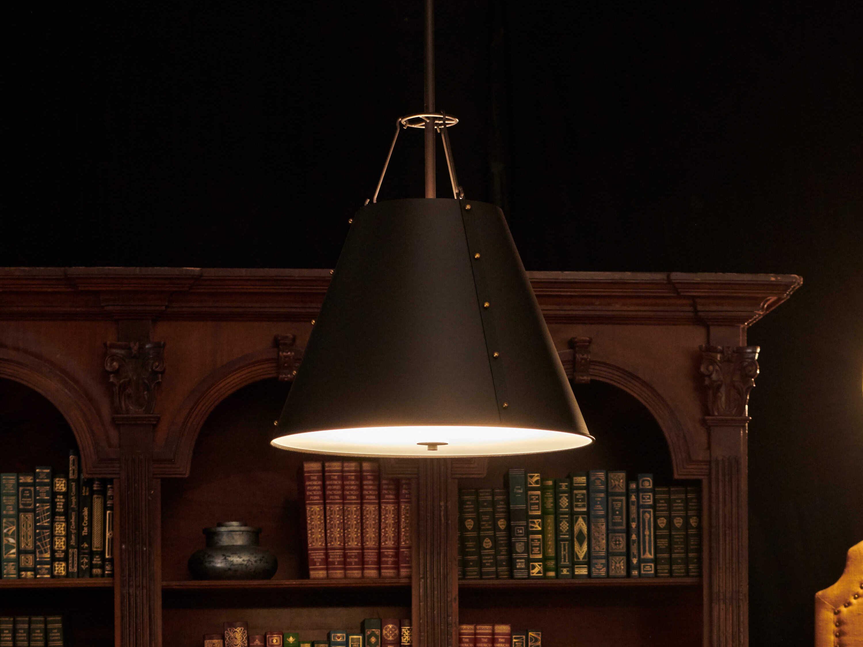 Maxim Lighting Trestle 3-Light Oil Rubbed Bronze Antique Brass Black Empire Pendant