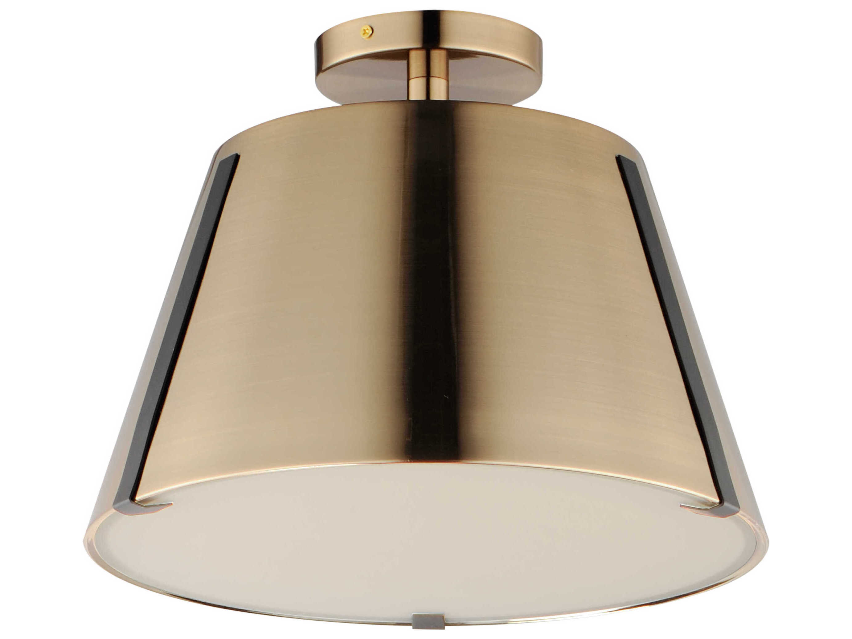Maxim Lighting Carlo 1-Light Dark Bronze Heritage Brass LED Semi Flush Mount