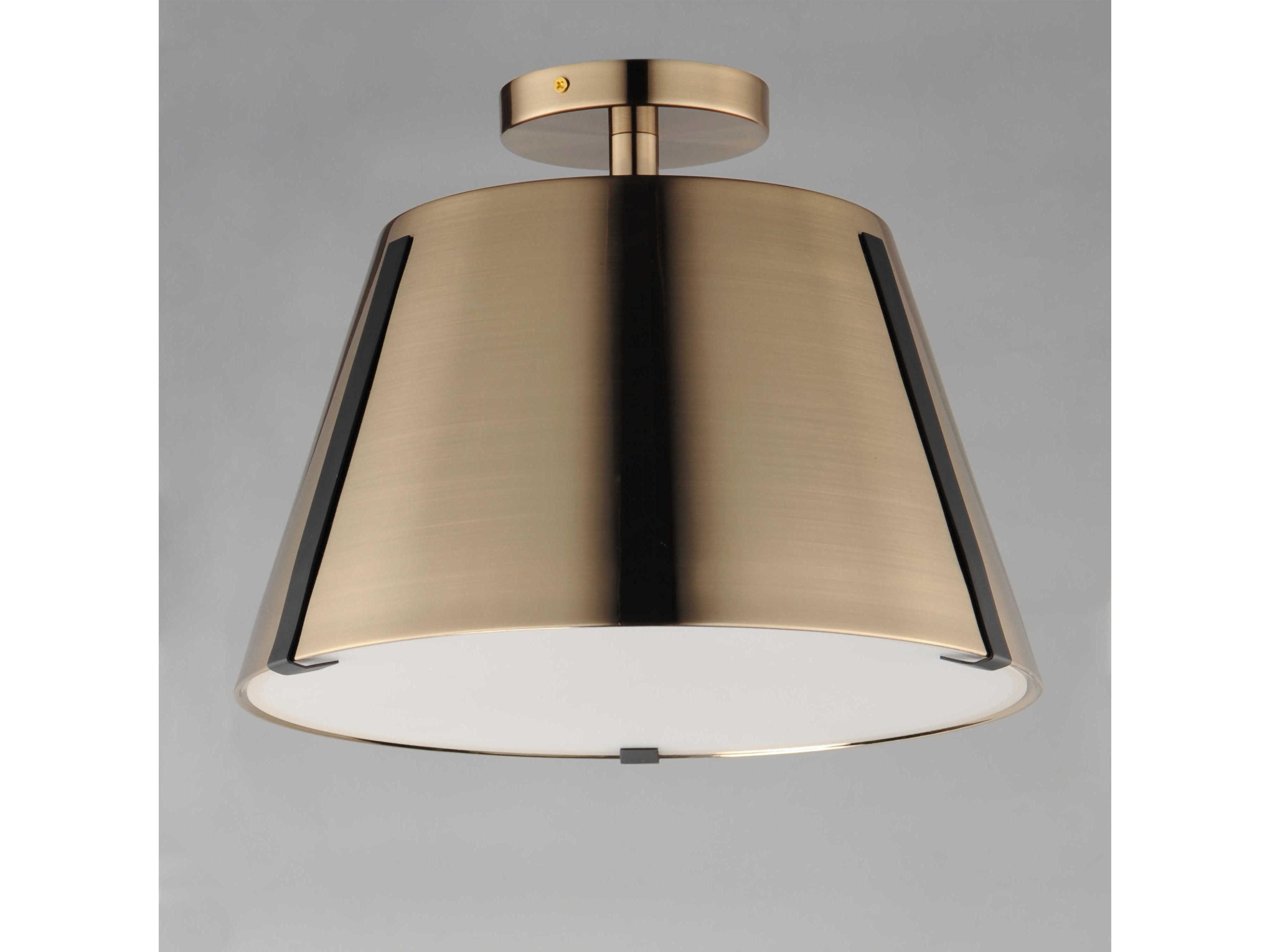 Maxim Lighting Carlo 1-Light Dark Bronze Heritage Brass LED Semi Flush Mount