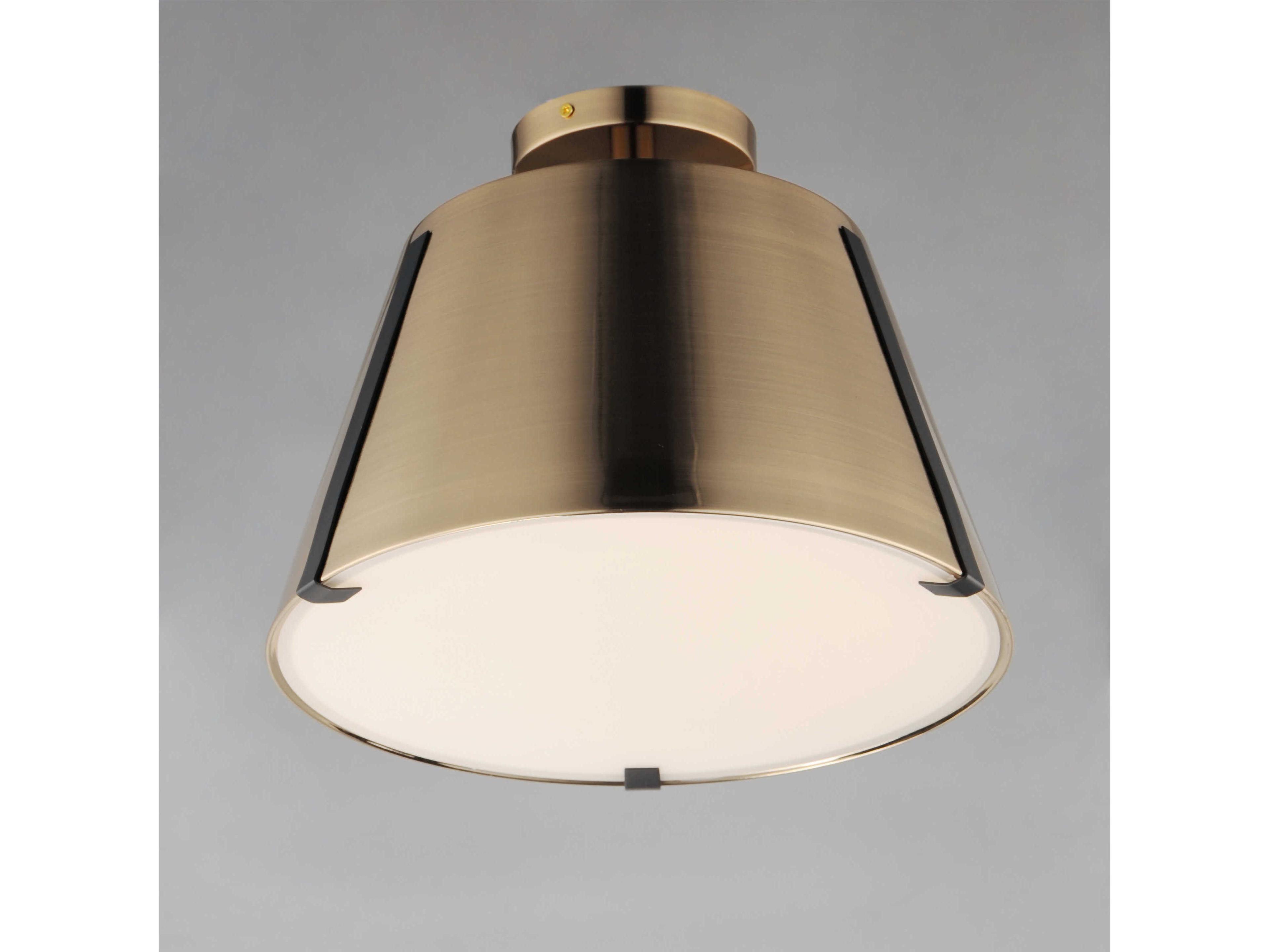 Maxim Lighting Carlo 1-Light Dark Bronze Heritage Brass LED Semi Flush Mount