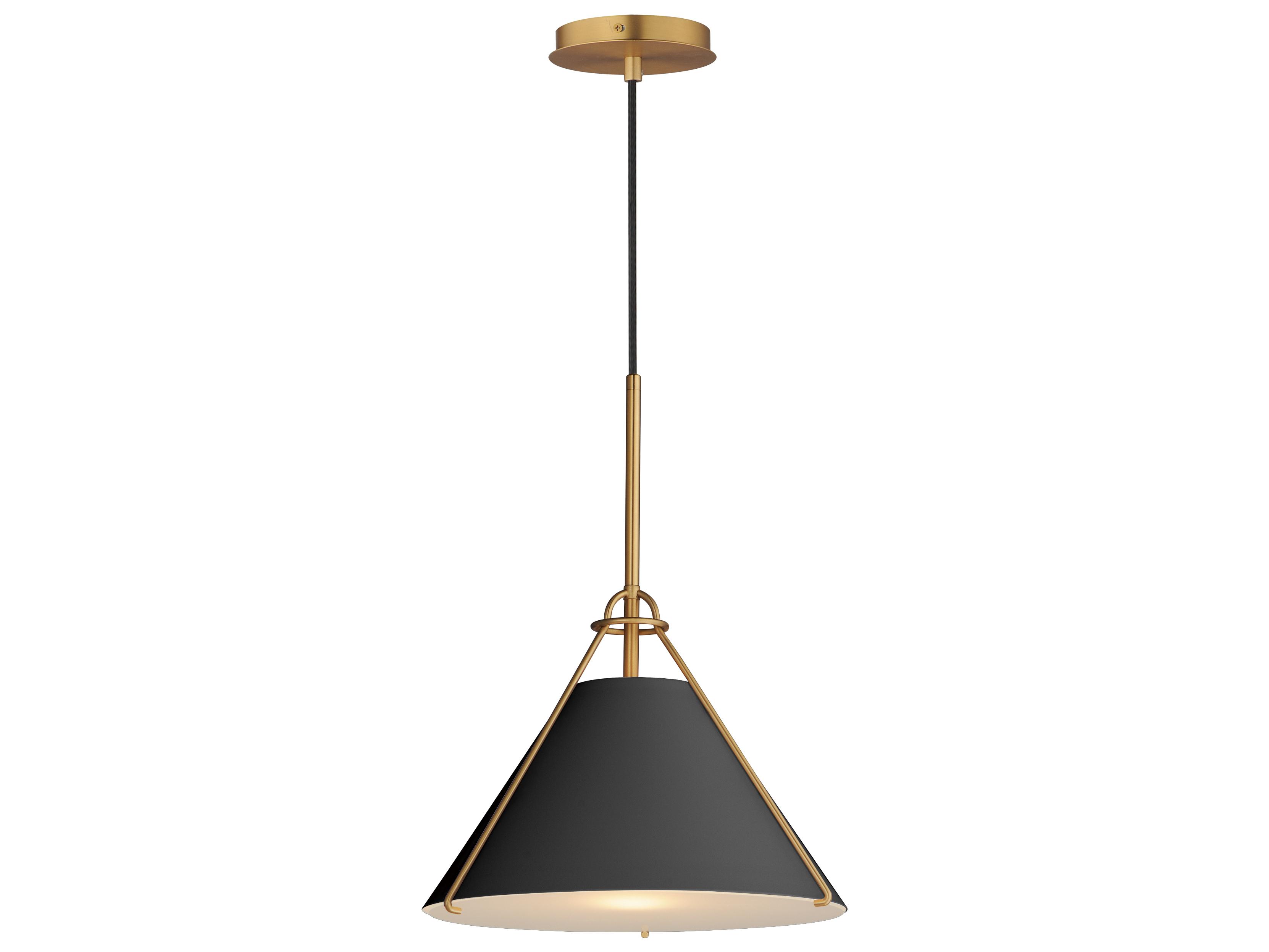 Maxim Lighting Lucas 1-Light Black Natural Aged Brass Pendant
