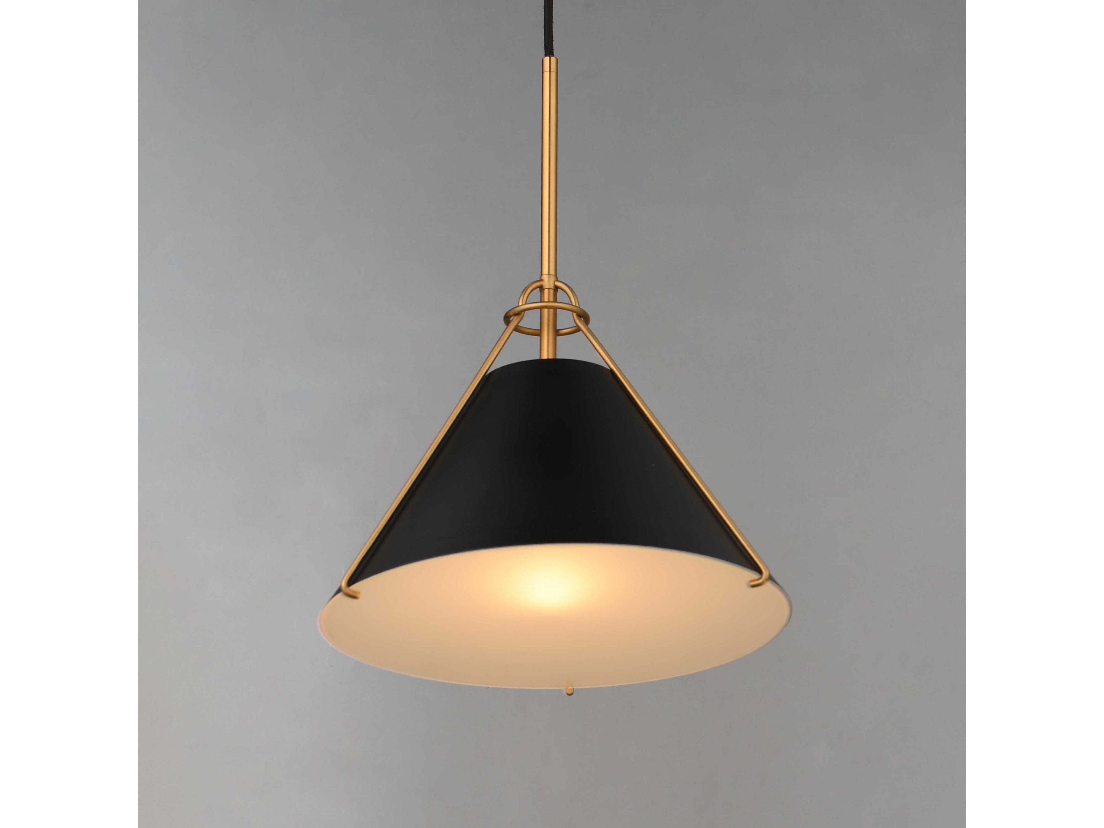 Maxim Lighting Lucas 1-Light Black Natural Aged Brass Pendant