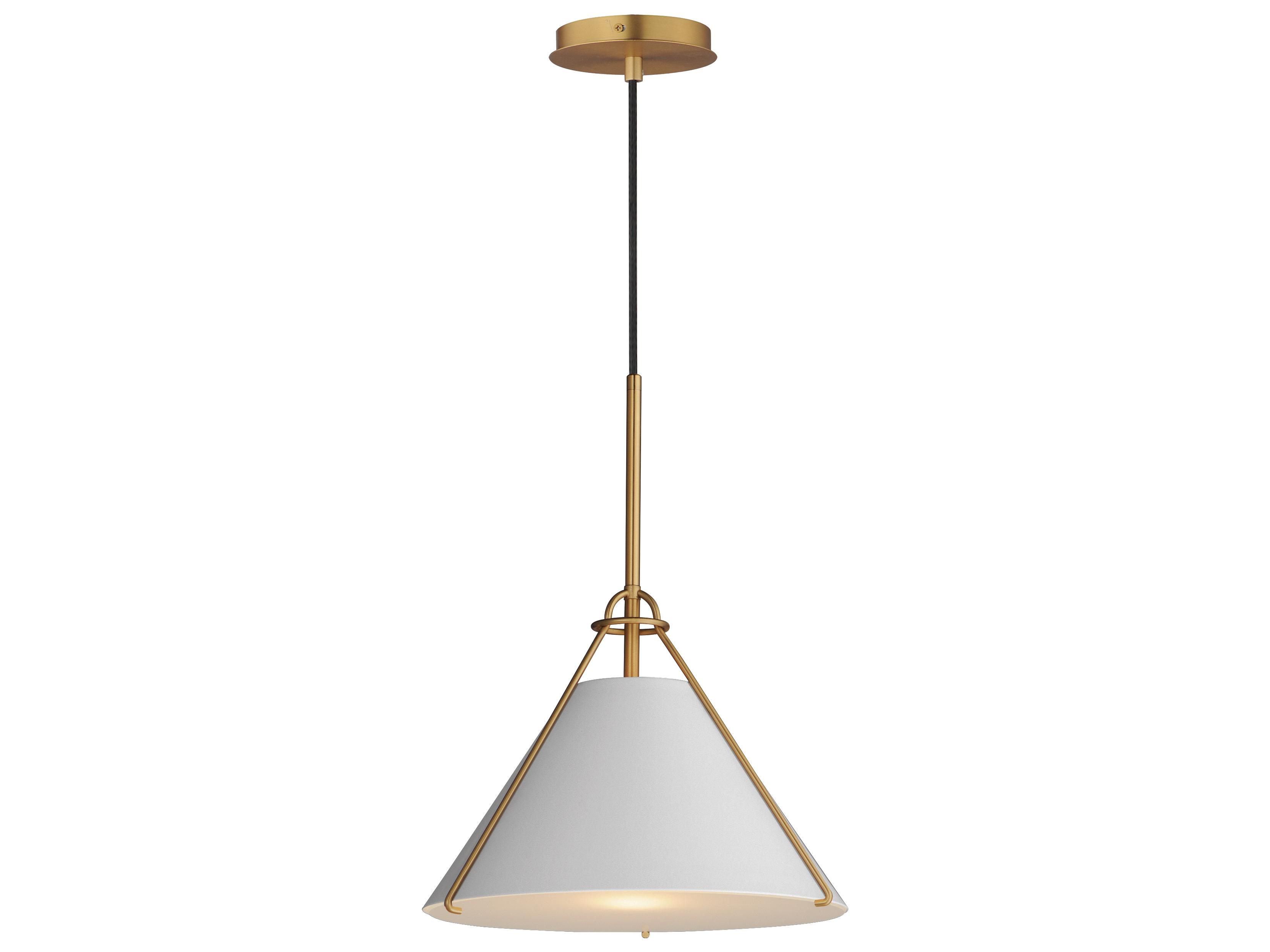 Maxim Lighting Lucas 1-Light Light French Gray Natural Aged Brass Pendant
