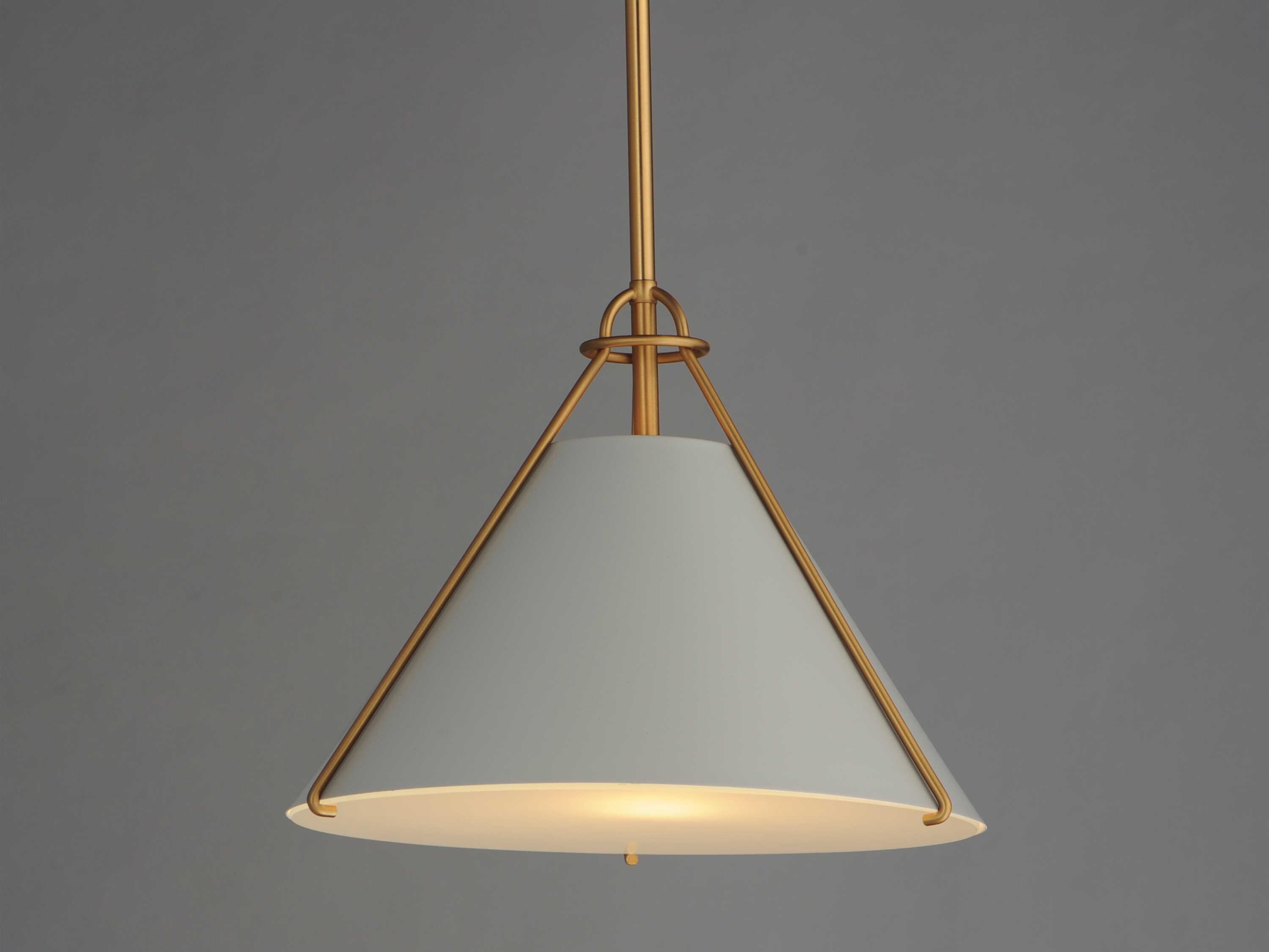Maxim Lighting Lucas 1-Light Light French Gray Natural Aged Brass Pendant
