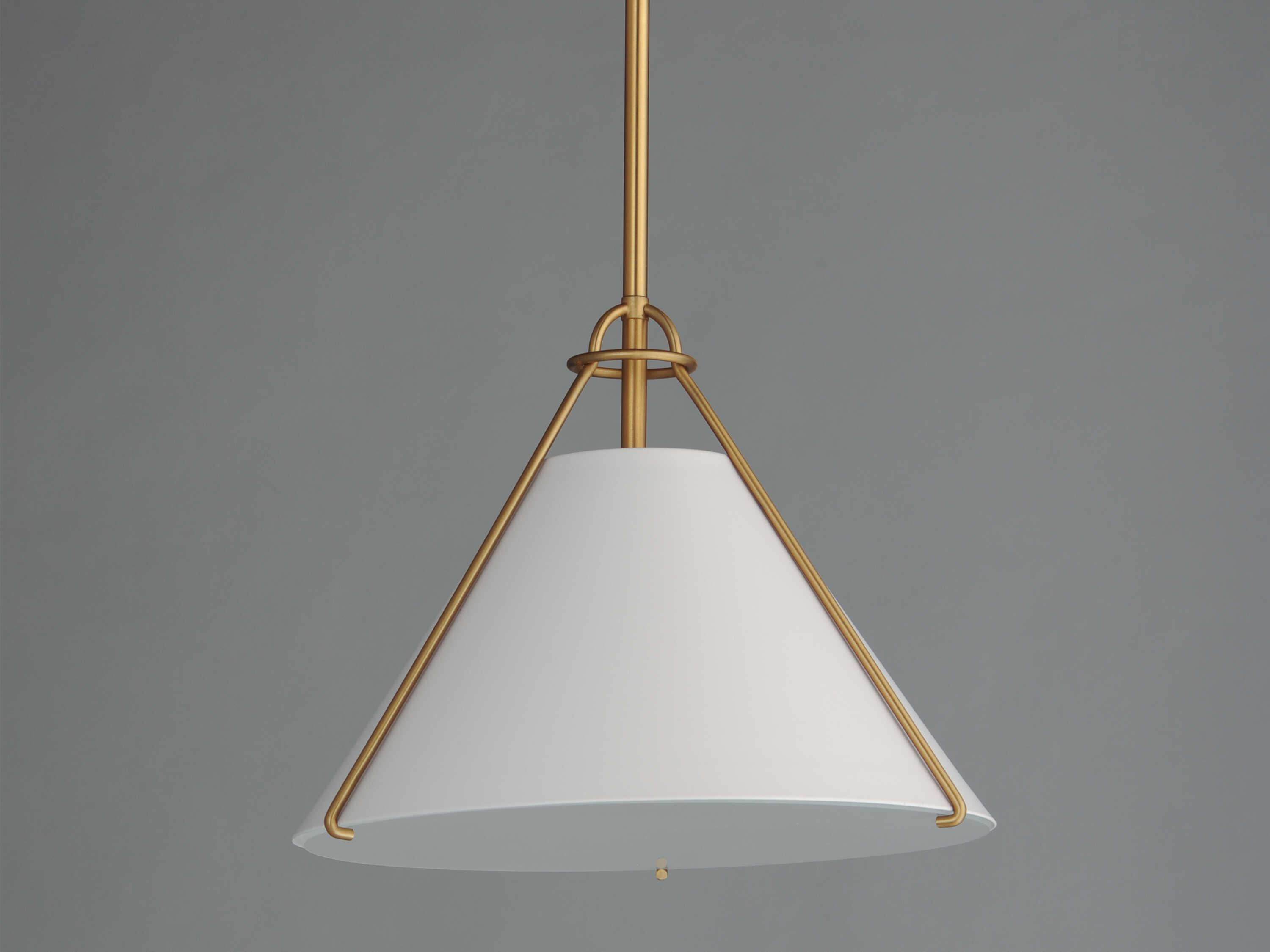 Maxim Lighting Lucas 1-Light White Natural Aged Brass Pendant