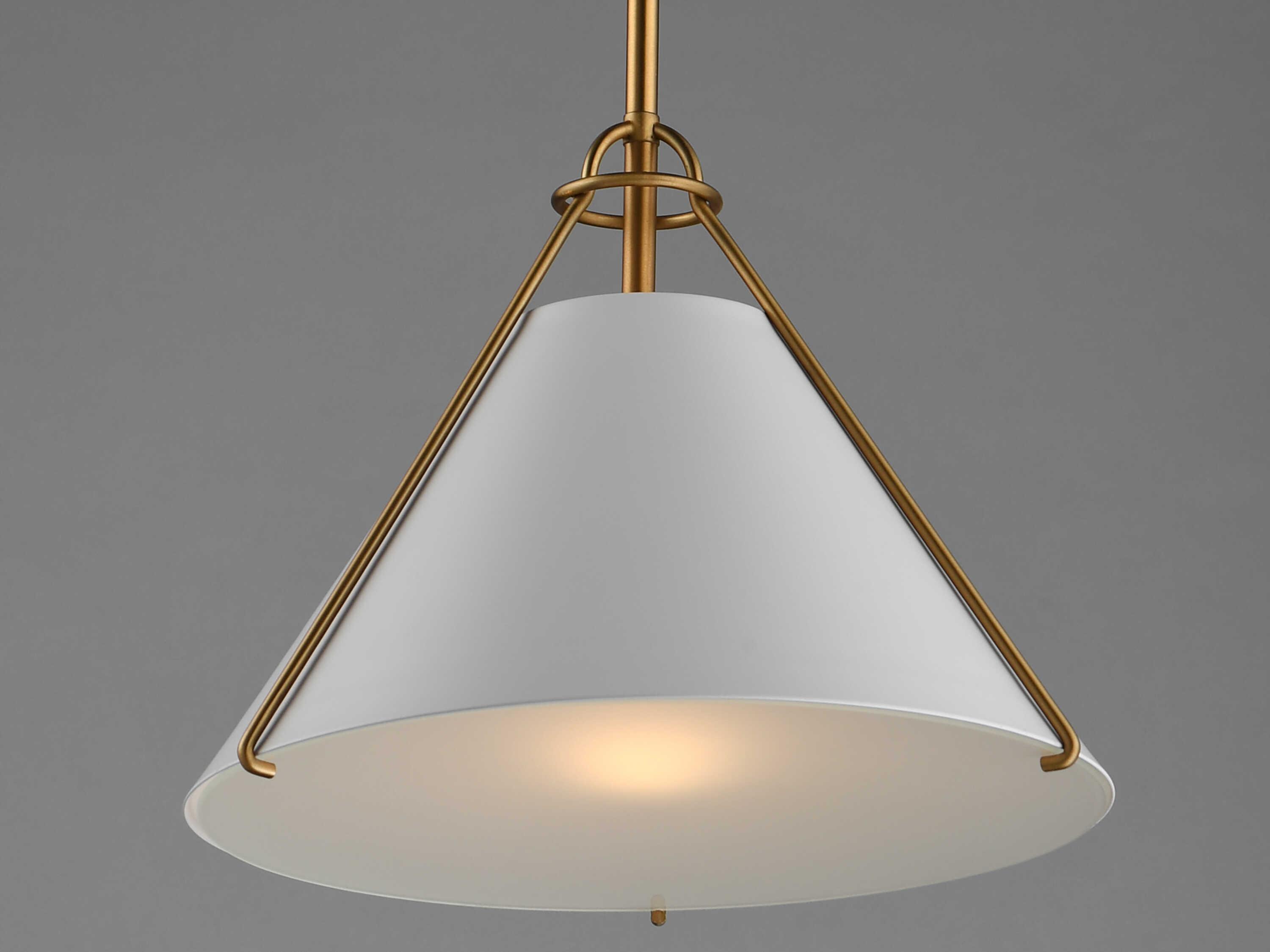Maxim Lighting Lucas 1-Light White Natural Aged Brass Pendant