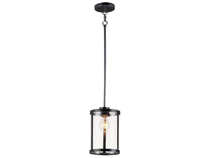 Maxim Lighting Sentinel 1-Light Black Cylinder Mini Pendant