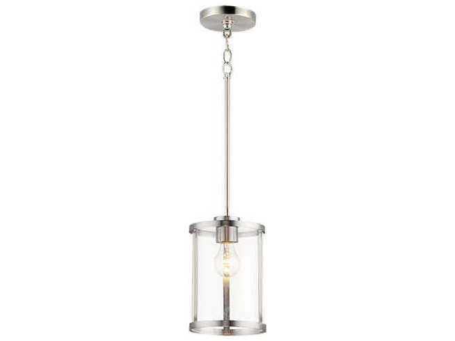 Maxim Lighting Sentinel 1-Light Satin Nickel Cylinder Mini Pendant
