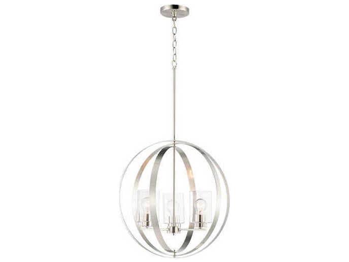 Maxim Lighting Sentinel 3-Light Satin Nickel Globe Pendant