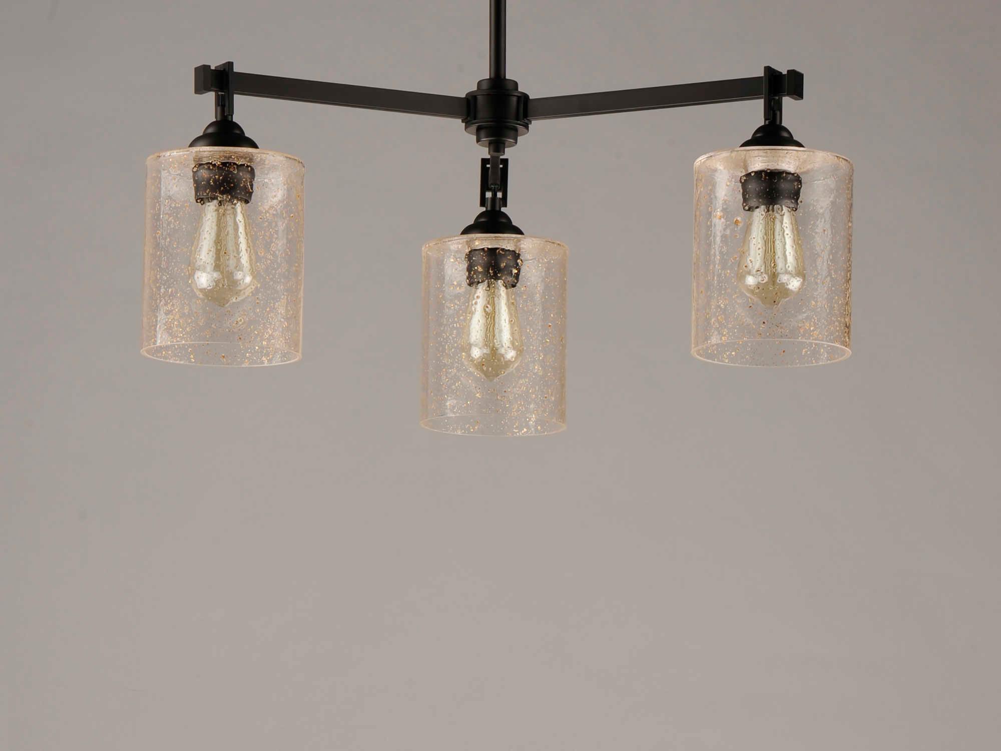 Maxim Lighting Stonehenge 3-Light Bronze Glass Cylinder Chandelier