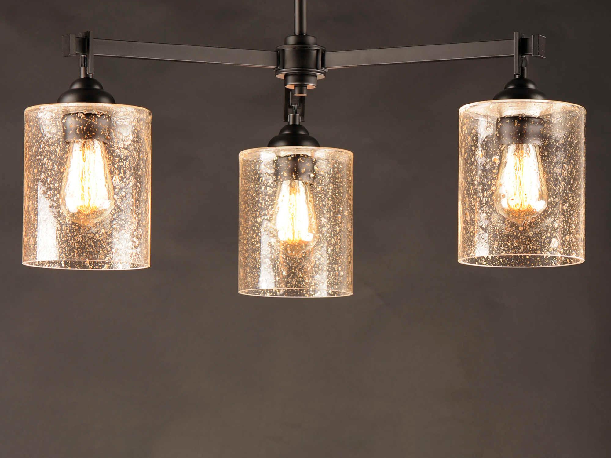 Maxim Lighting Stonehenge 3-Light Bronze Glass Cylinder Chandelier