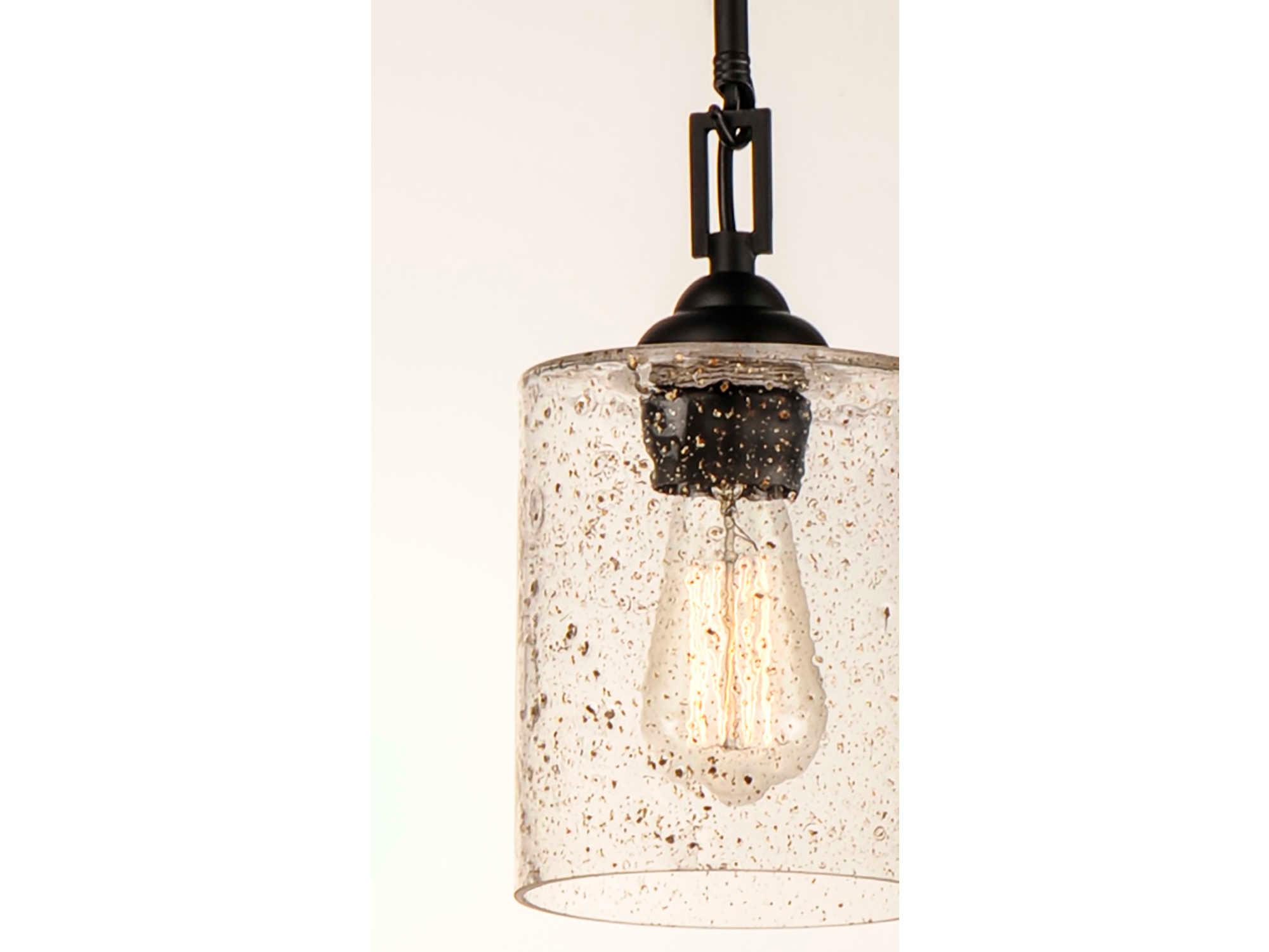 Maxim Lighting Stonehenge 1-Light Bronze Glass Cylinder Mini Pendant
