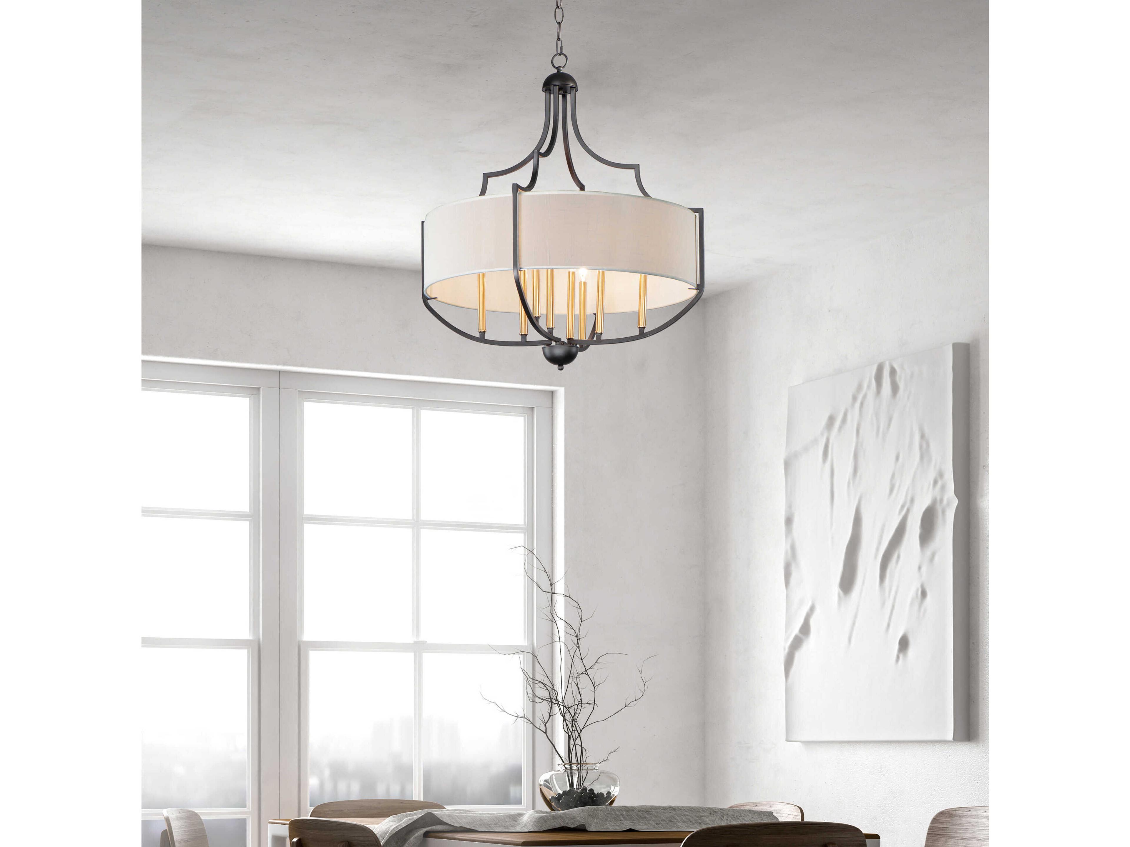 Maxim Lighting Savant 8-Light Bronze Antique Brass Candelabra Drum Chandelier