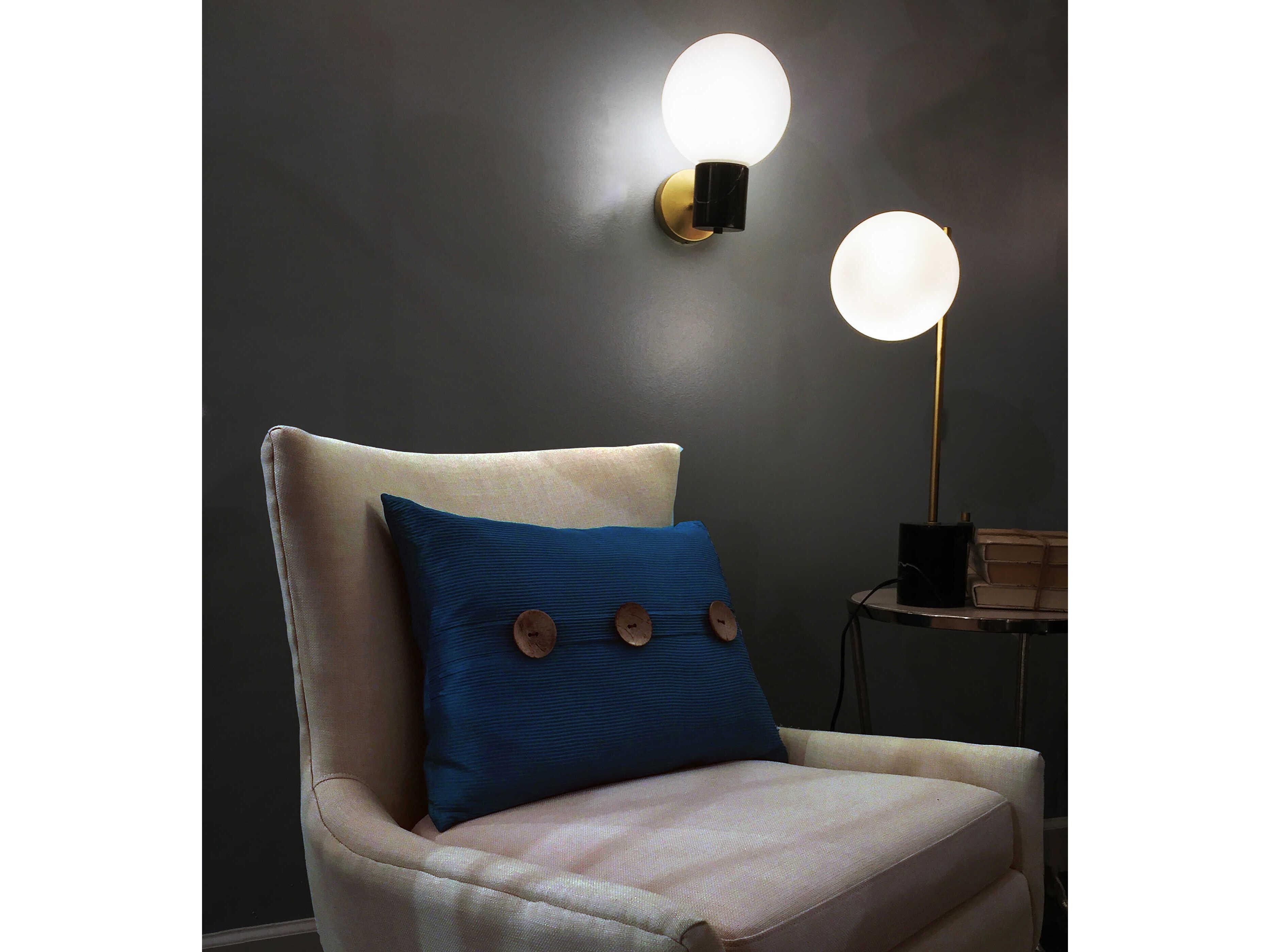 Maxim Lighting Vesper 1-Light Satin Brass Black Glass Wall Sconce