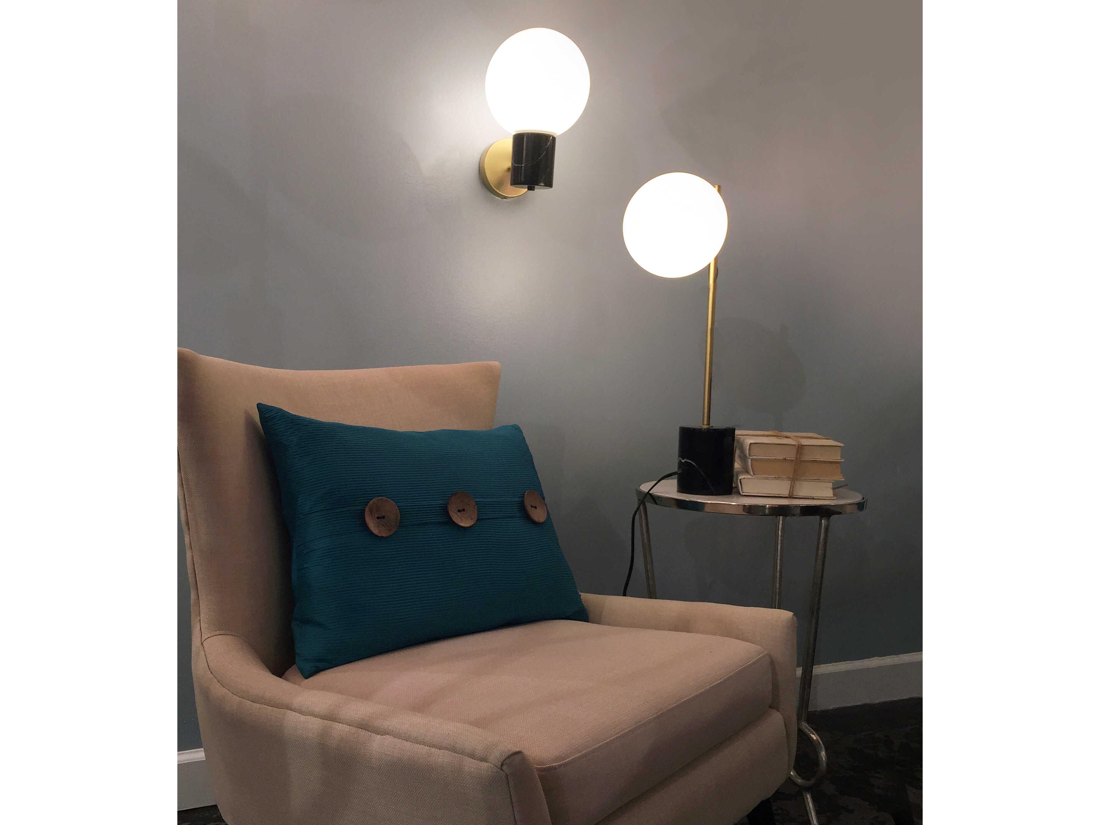 Maxim Lighting Vesper 1-Light Satin Brass Black Glass Wall Sconce