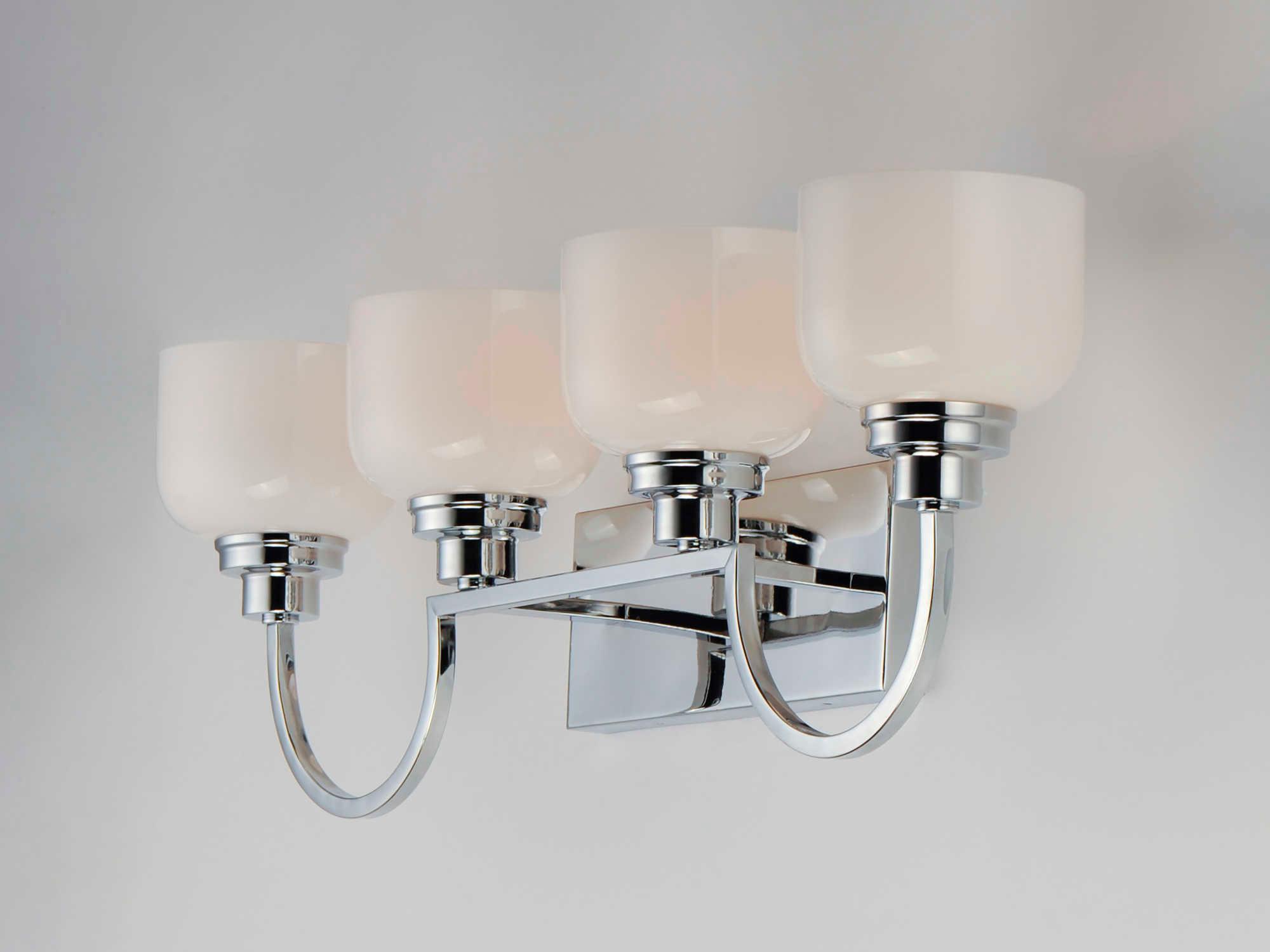 Maxim Lighting Swale 4-Light Polished Chrome Glass Vanity Light