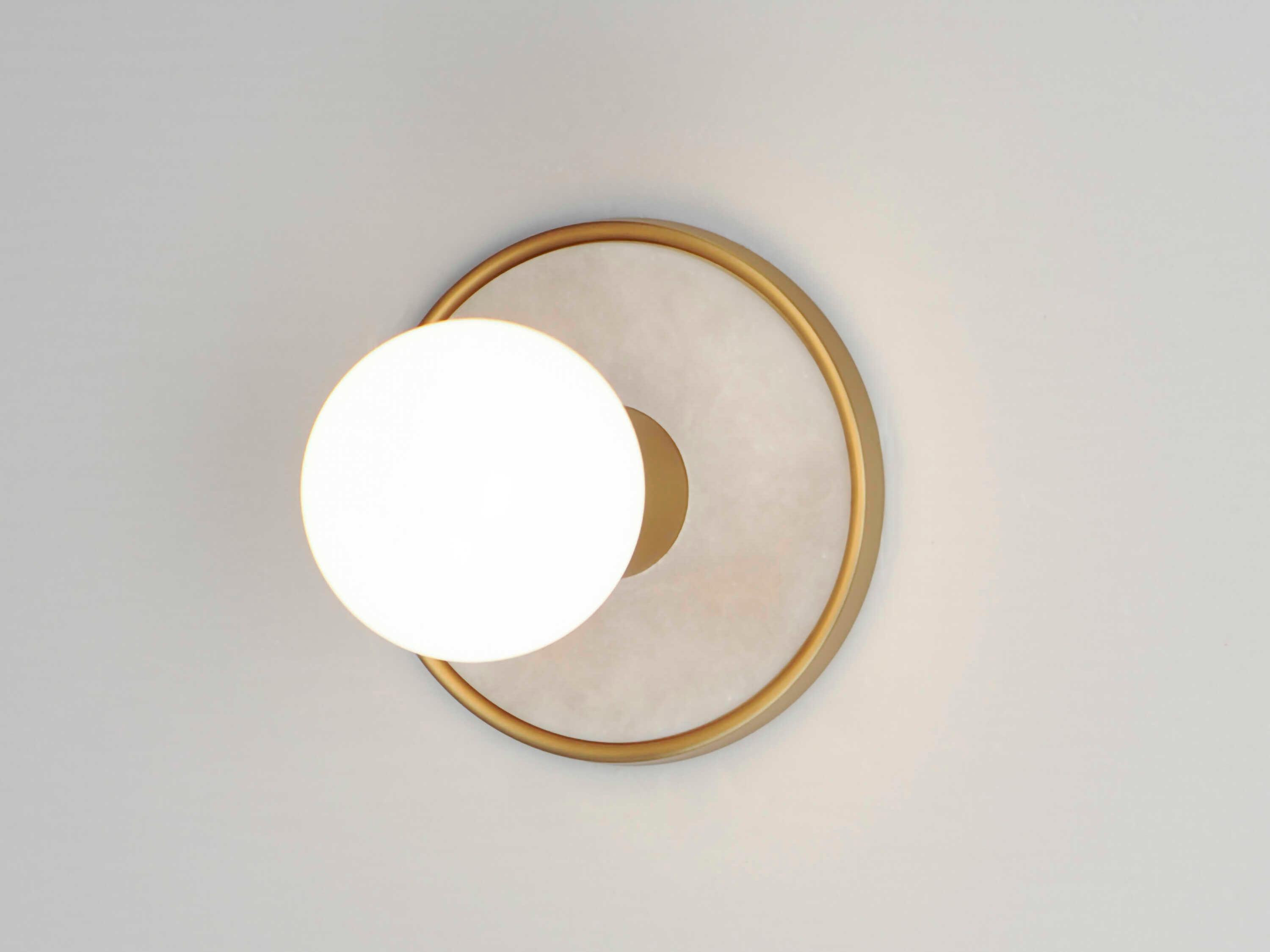 Maxim Lighting Hollywood 1-Light Whit Alabaster Natural Aged Brass Wall Sconce