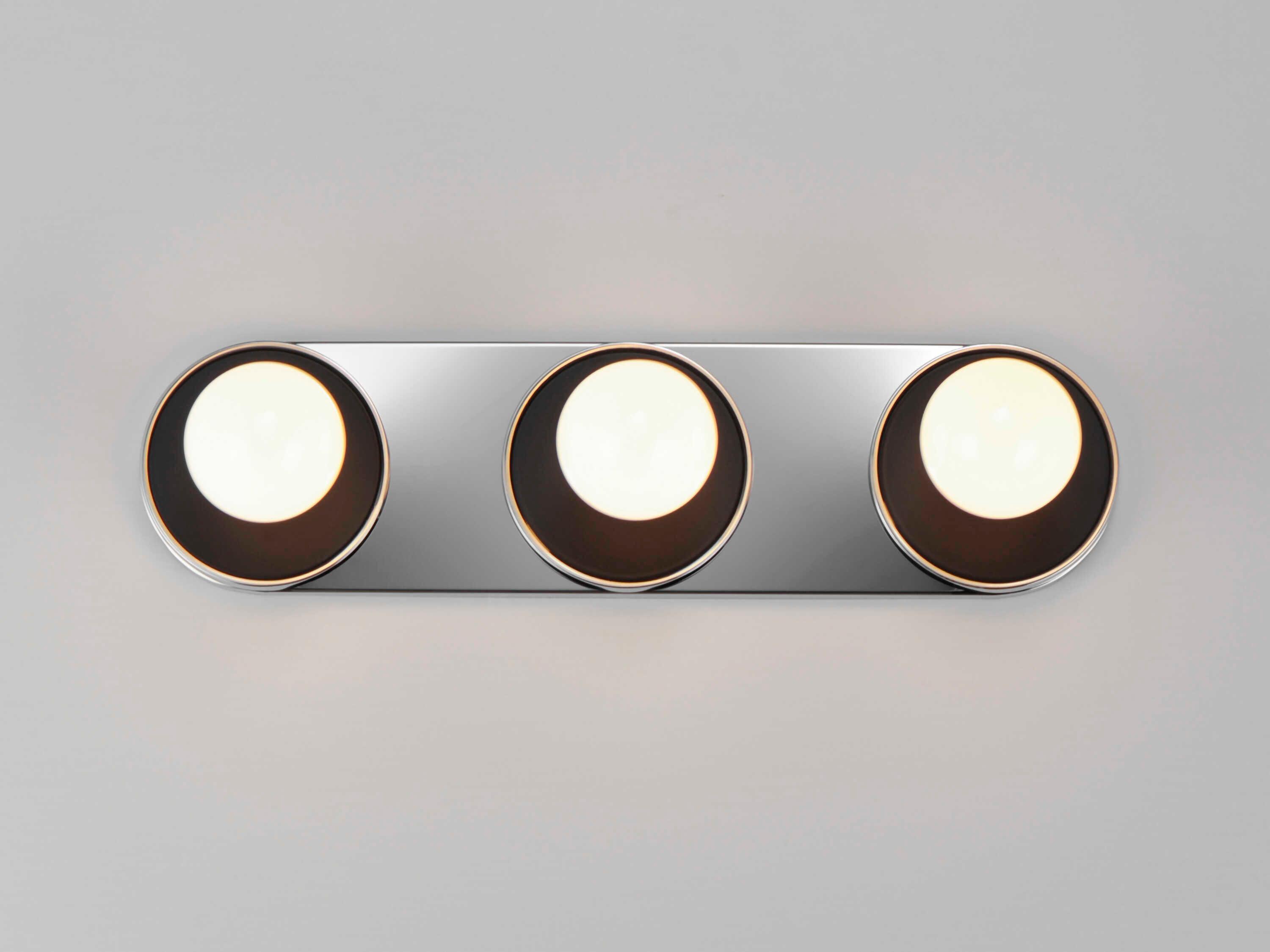 Maxim Lighting Hollywood 3-Light Black Polished Chrome Vanity Light