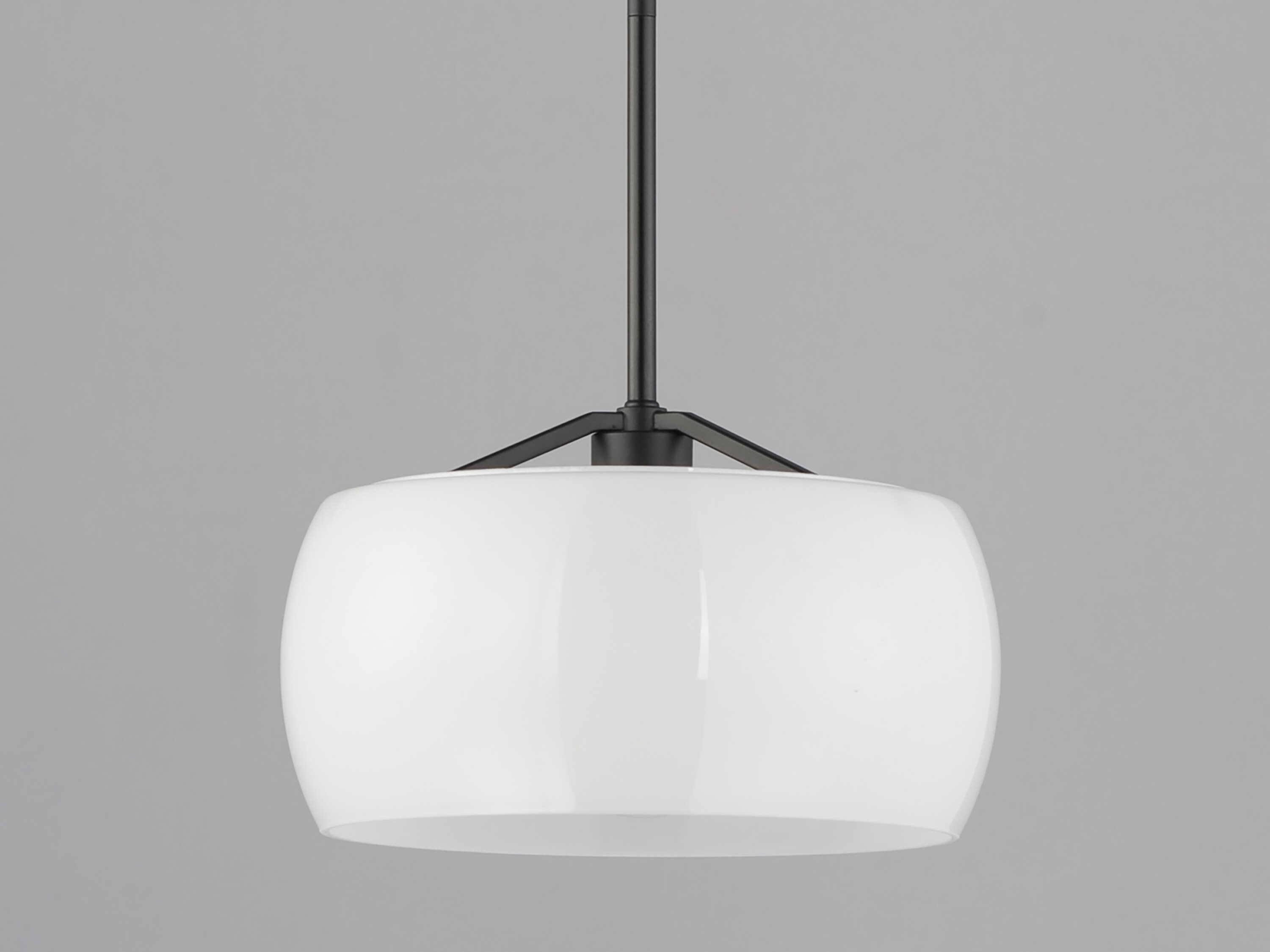 Maxim Lighting Glazed 1-Light White Black Round Mini Pendant