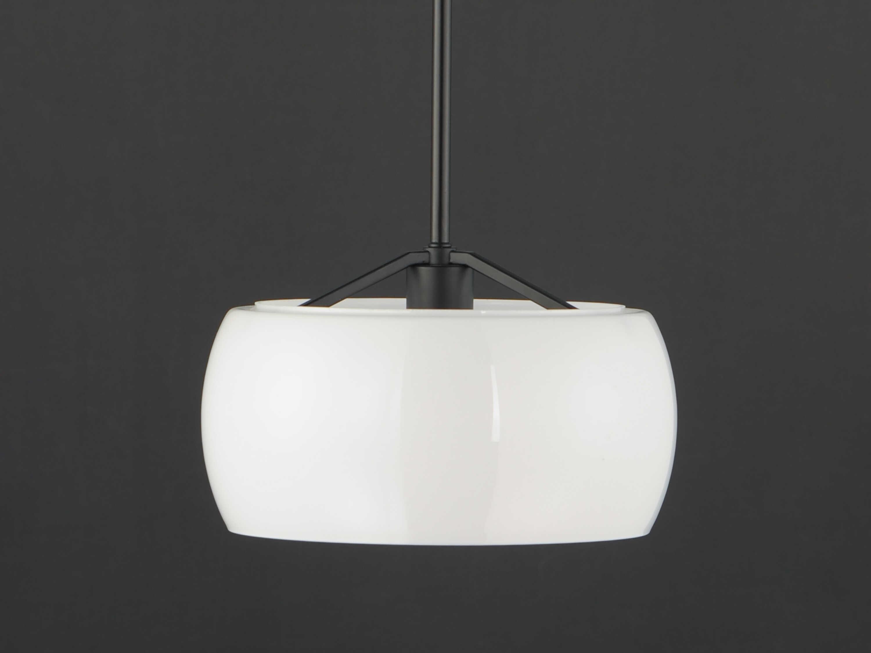 Maxim Lighting Glazed 1-Light White Black Round Mini Pendant