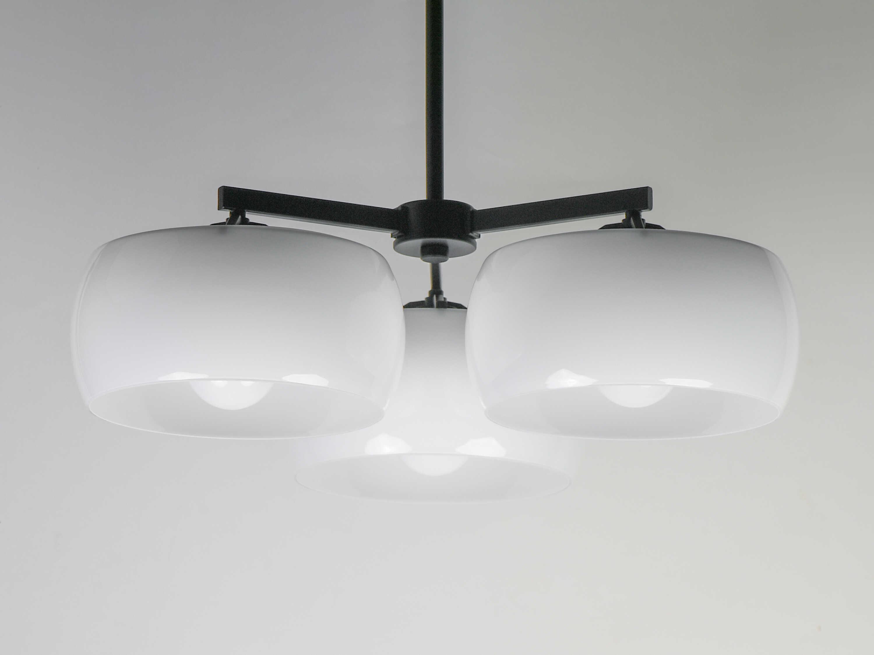 Maxim Lighting Glazed 3-Light White Black Drum Chandelier