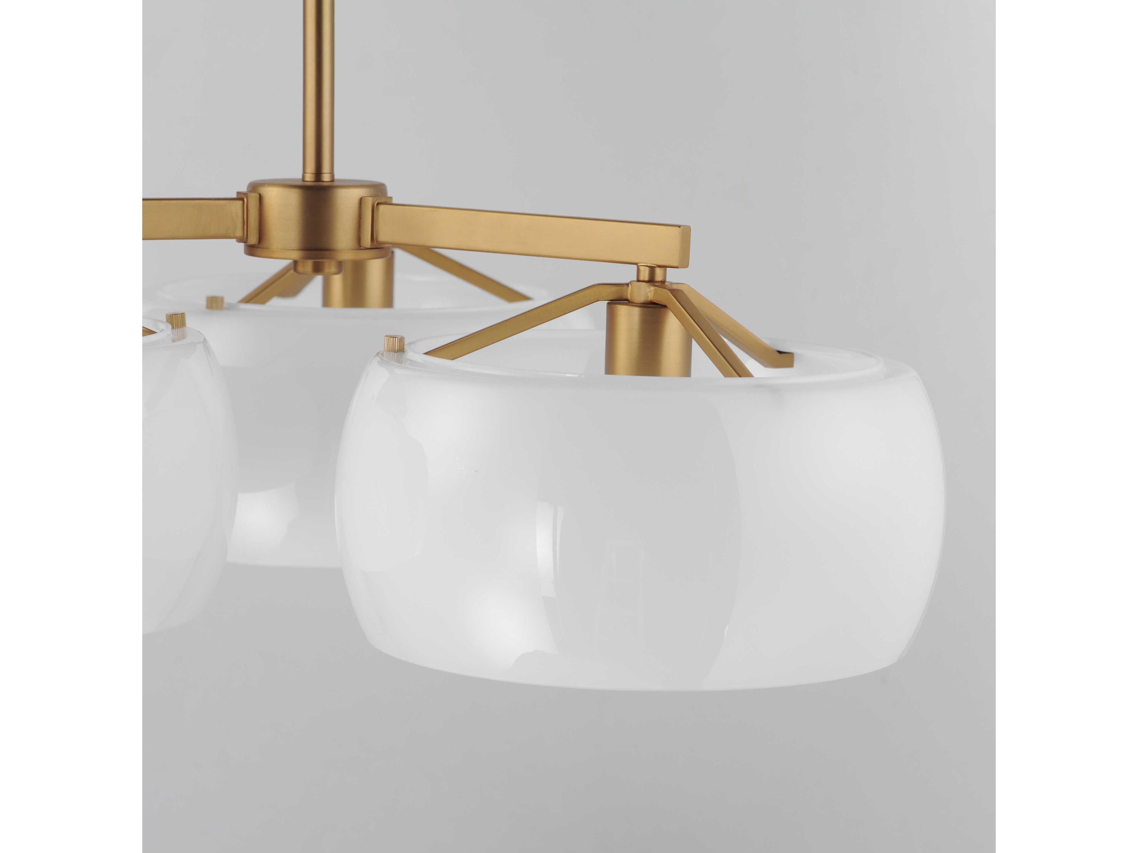 Maxim Lighting Glazed 3-Light White Natural Aged Brass Drum Chandelier