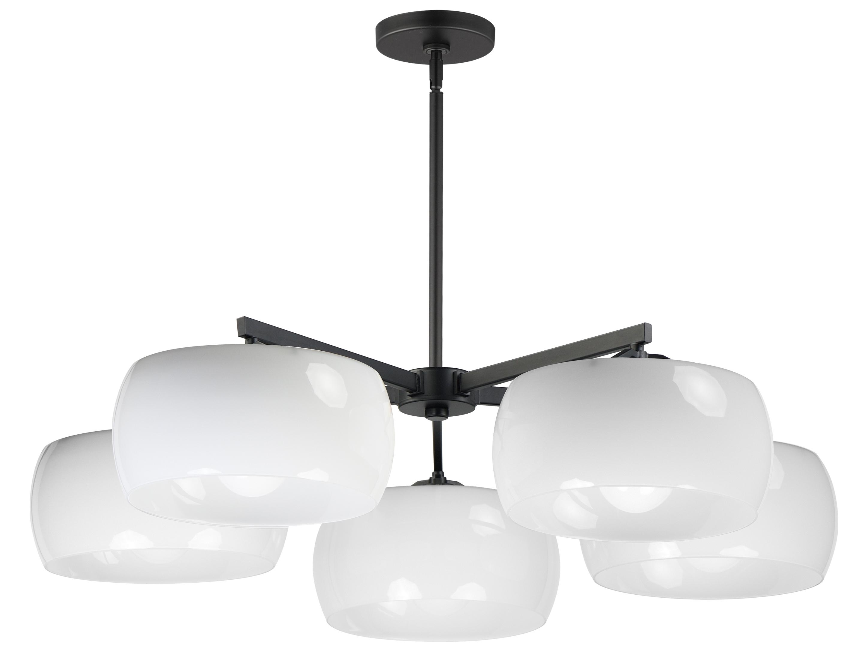 Maxim Lighting Glazed 5-Light White Black Drum Chandelier