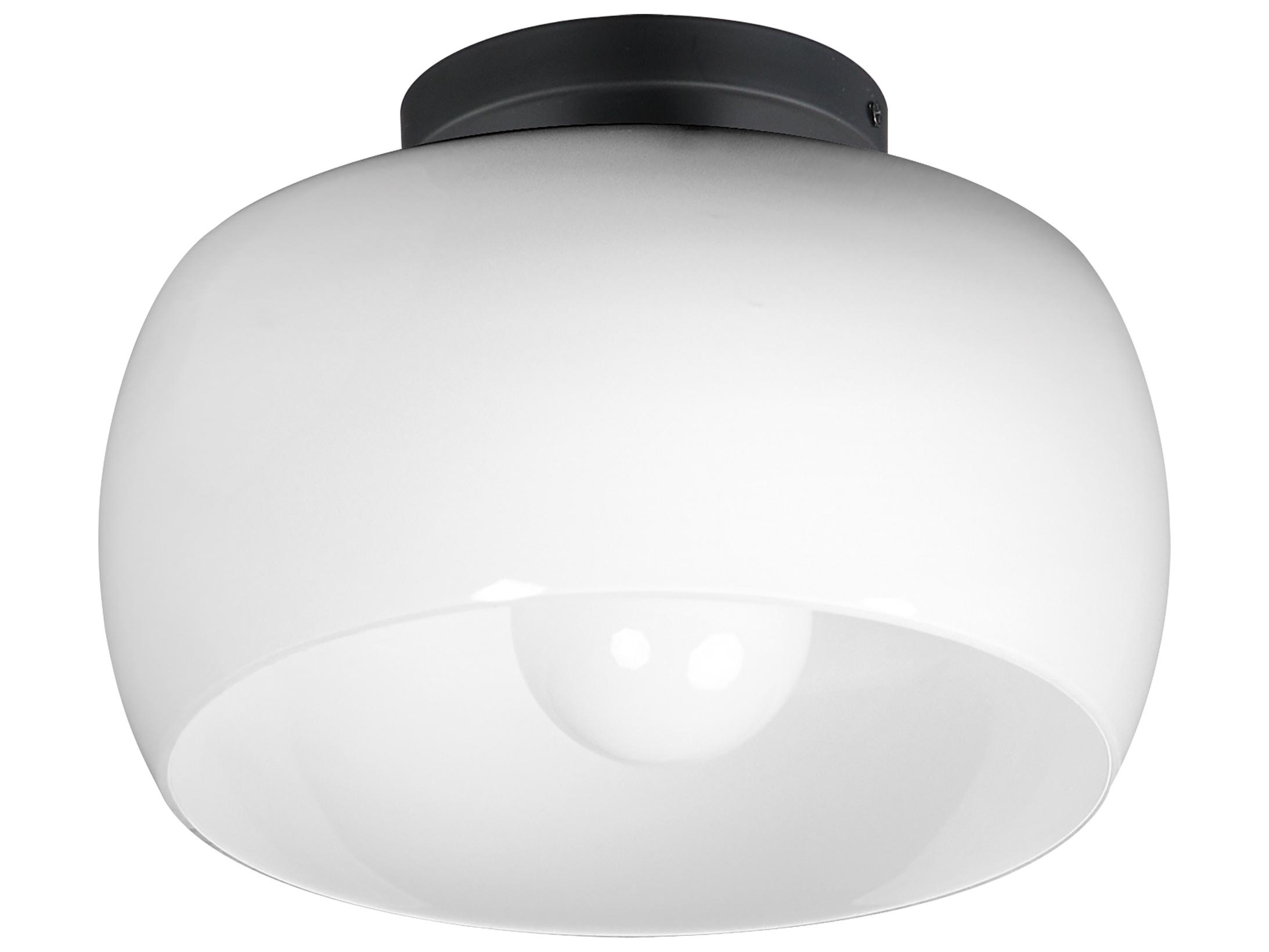 Maxim Lighting Glazed 1-Light White Black Flush Mount