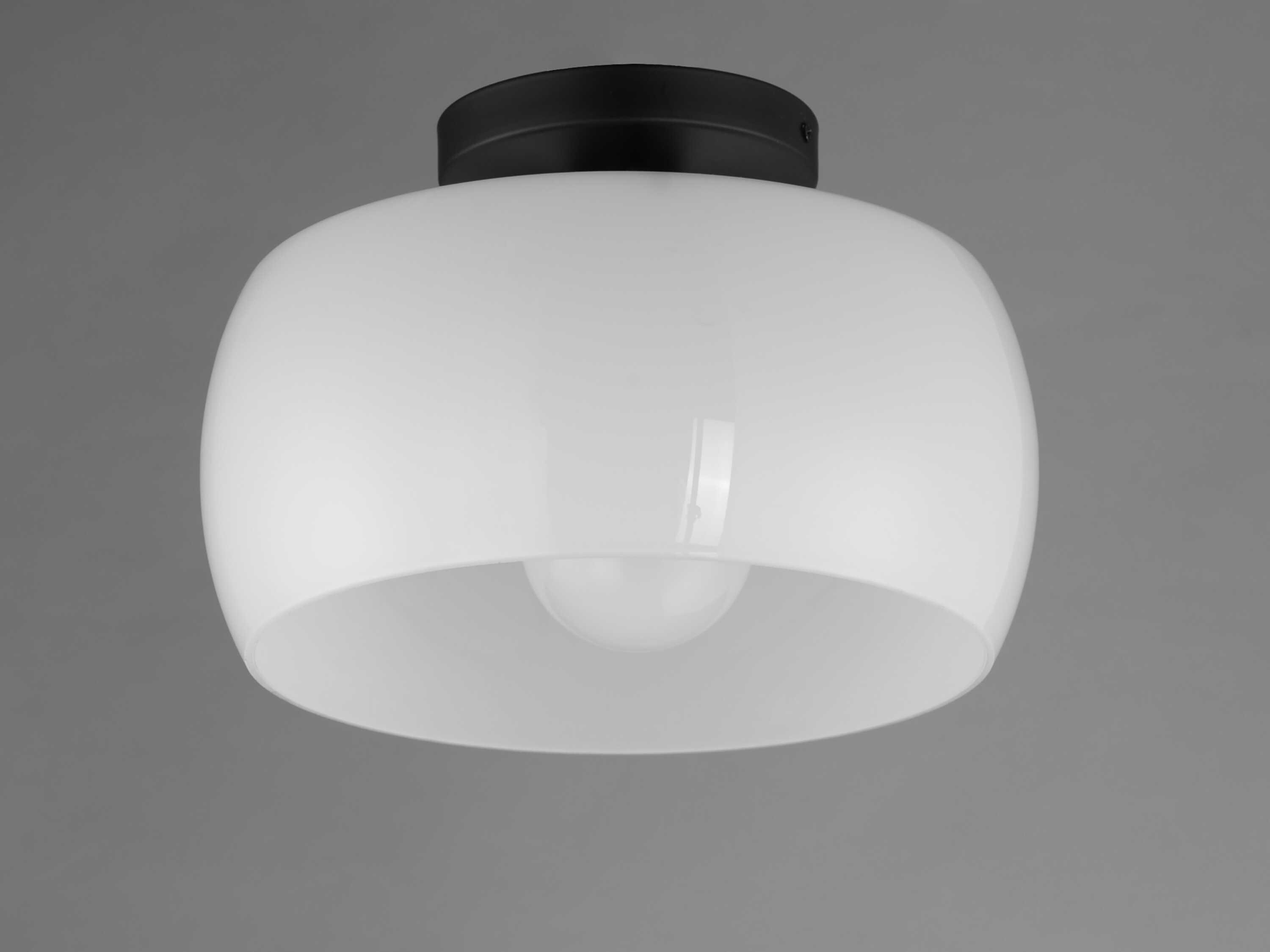 Maxim Lighting Glazed 1-Light White Black Flush Mount
