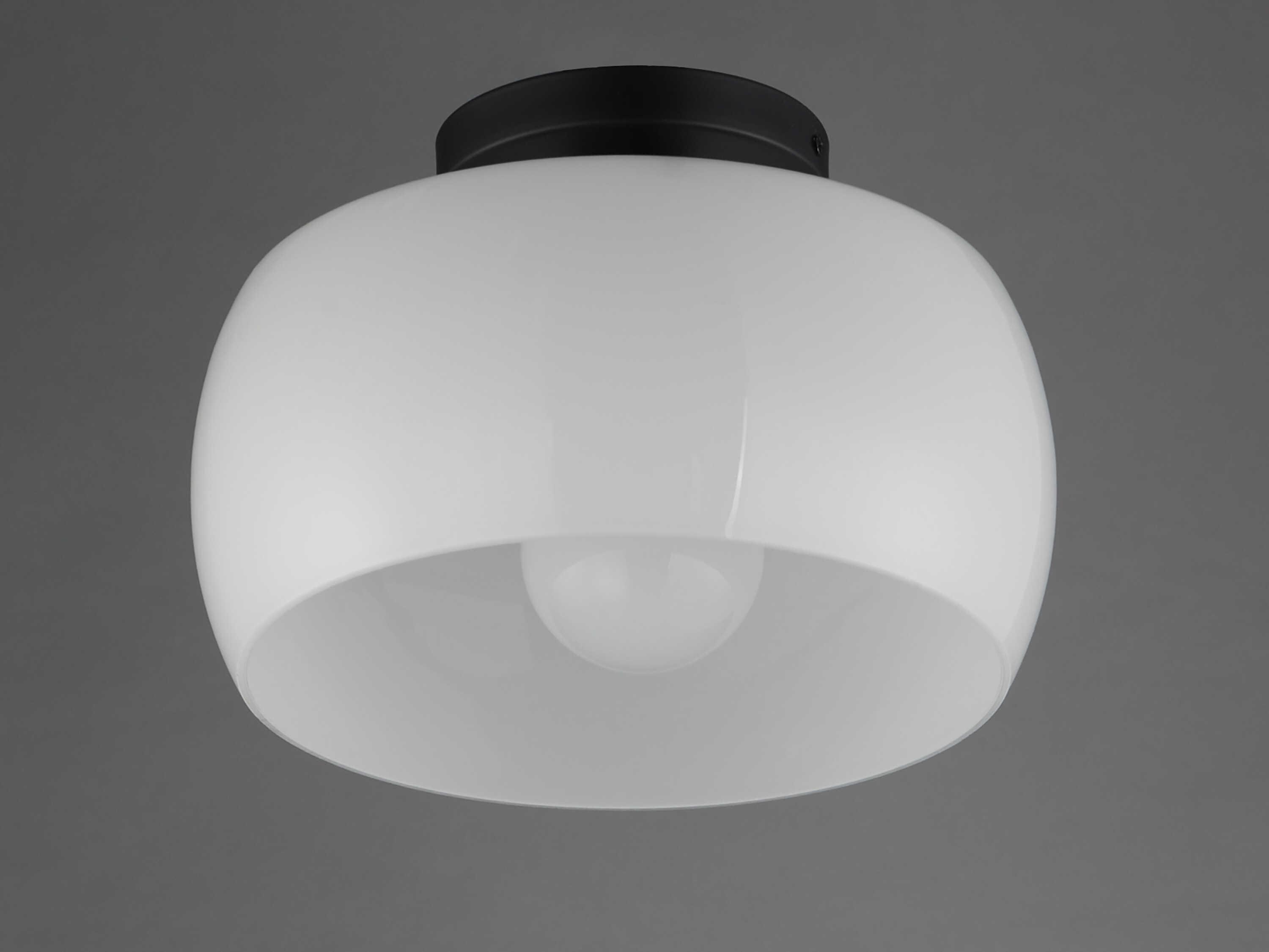 Maxim Lighting Glazed 1-Light White Black Flush Mount