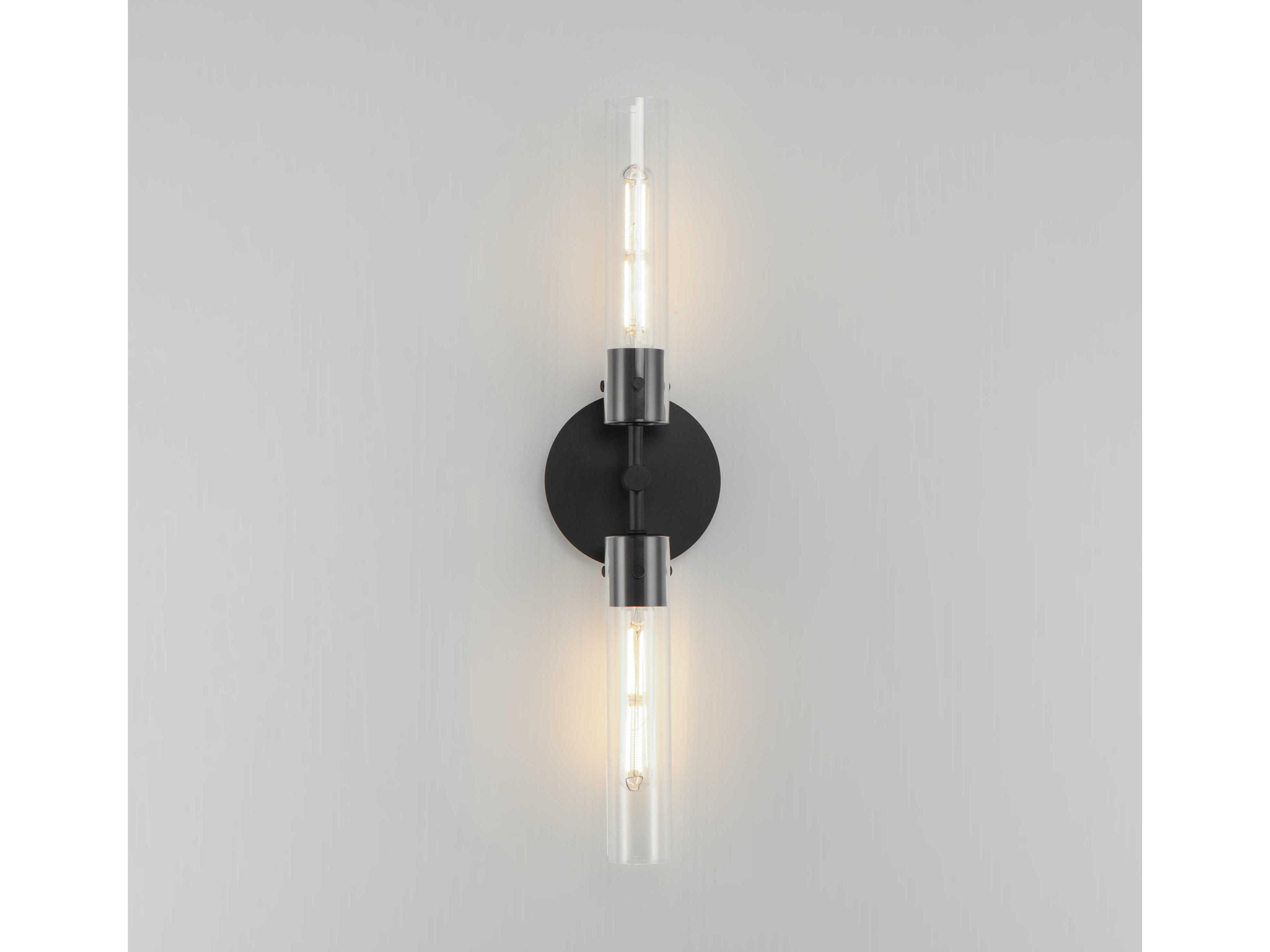Maxim Lighting Equilibrium 2-Light Black Glass LED Wall Sconce