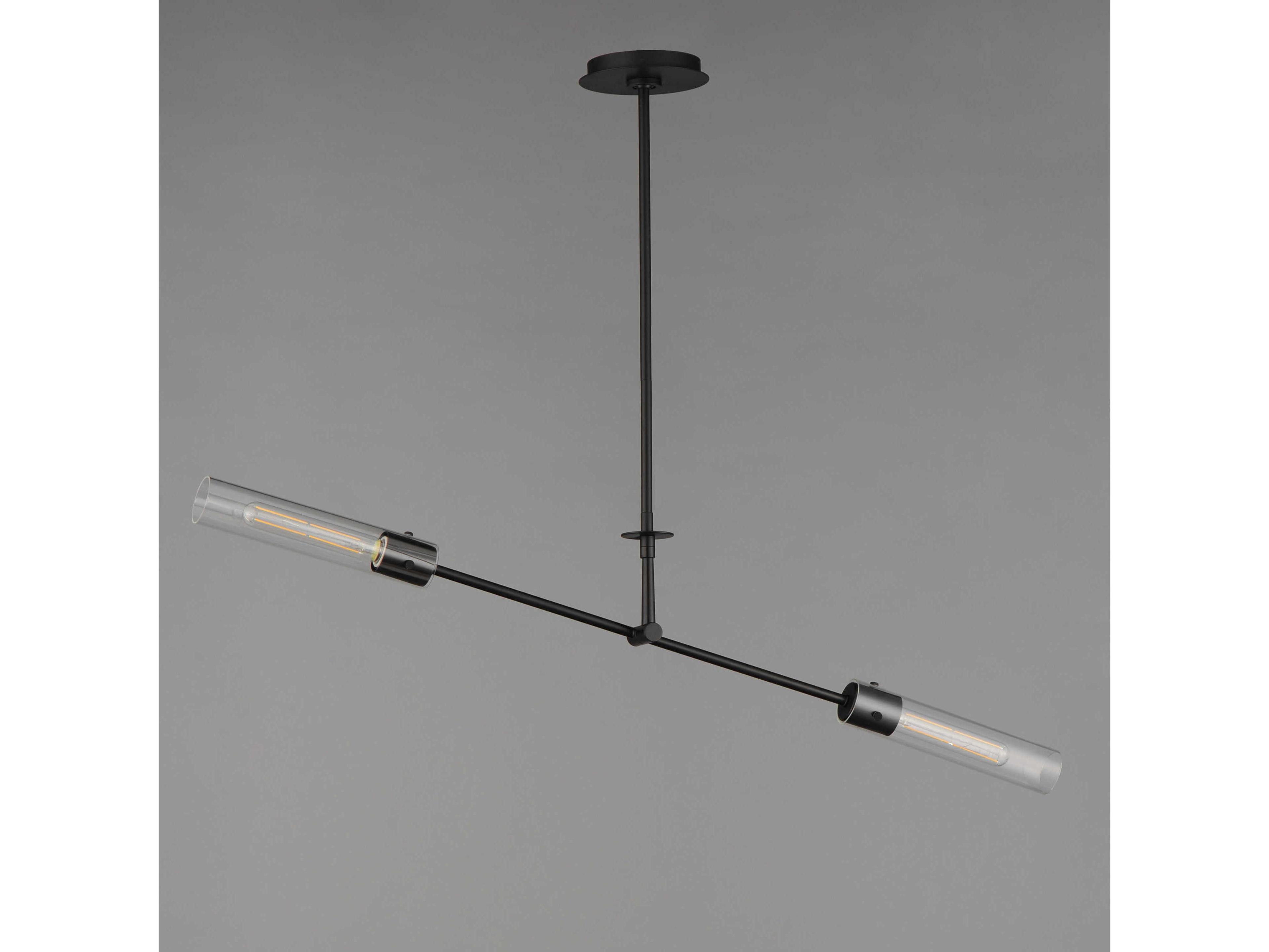 Maxim Lighting Equilibrium 2-Light Black Glass LED Cylinder Linear Island Pendant