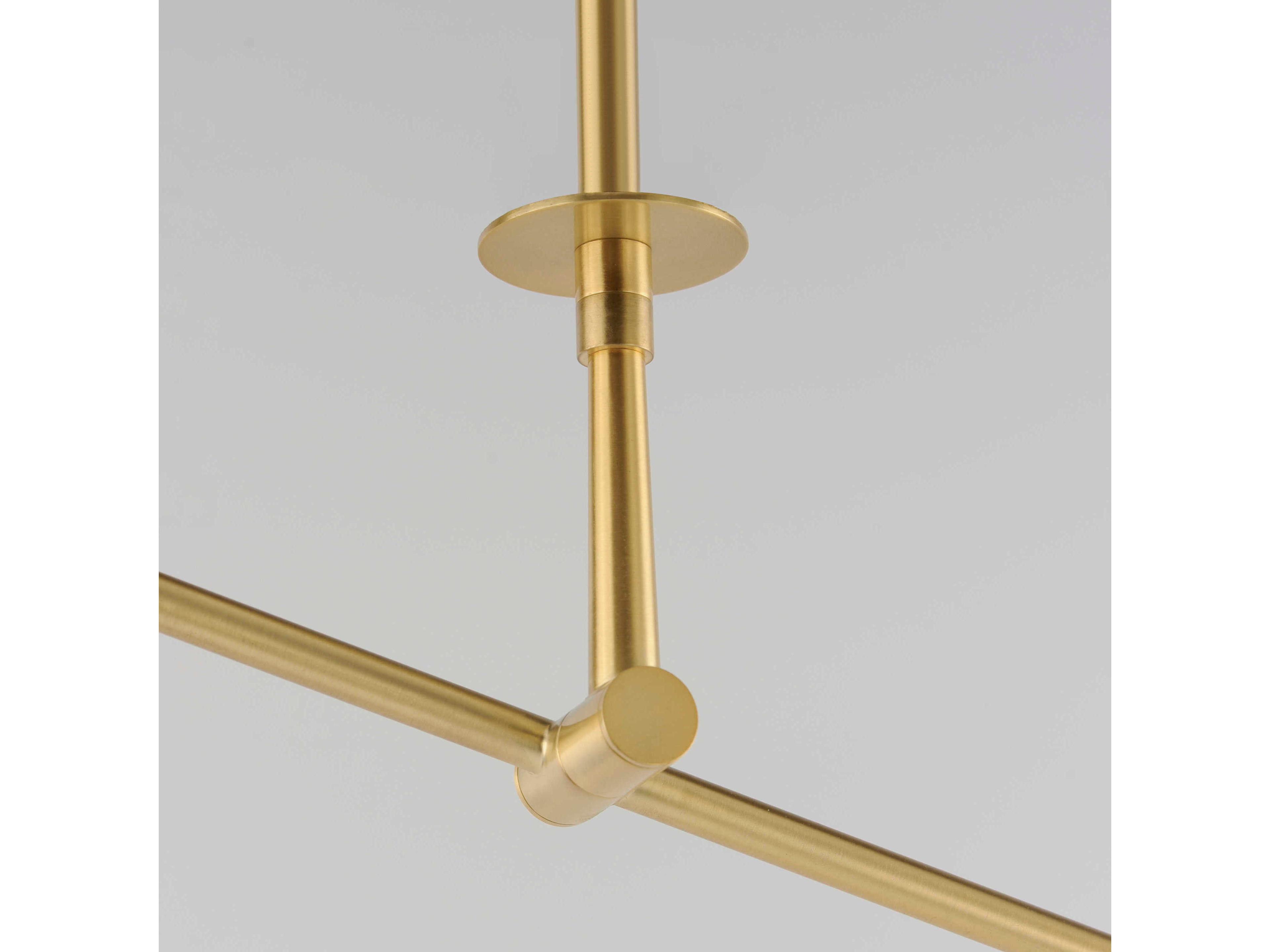 Maxim Lighting Equilibrium 2-Light Natural Aged Brass Glass LED Cylinder Linear Island Pendant