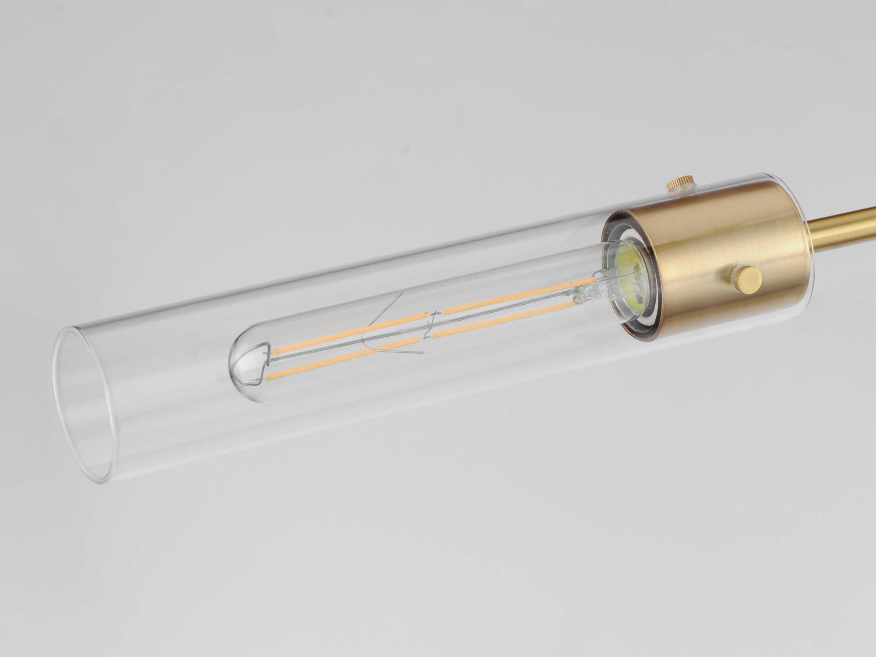 Maxim Lighting Equilibrium 2-Light Natural Aged Brass Glass LED Cylinder Linear Island Pendant