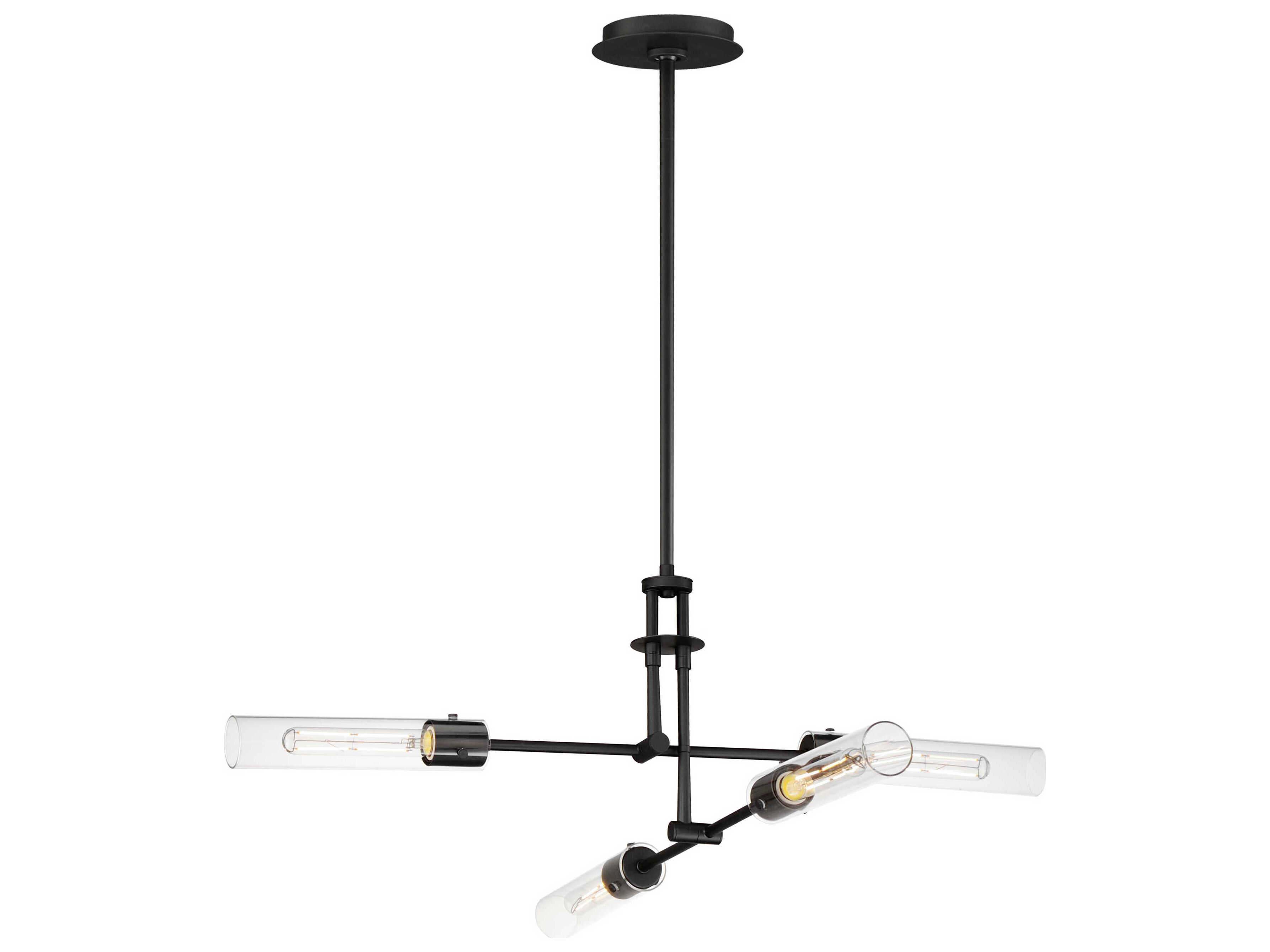 Maxim Lighting Equilibrium 4-Light Black Glass LED Cylinder Linear Pendant