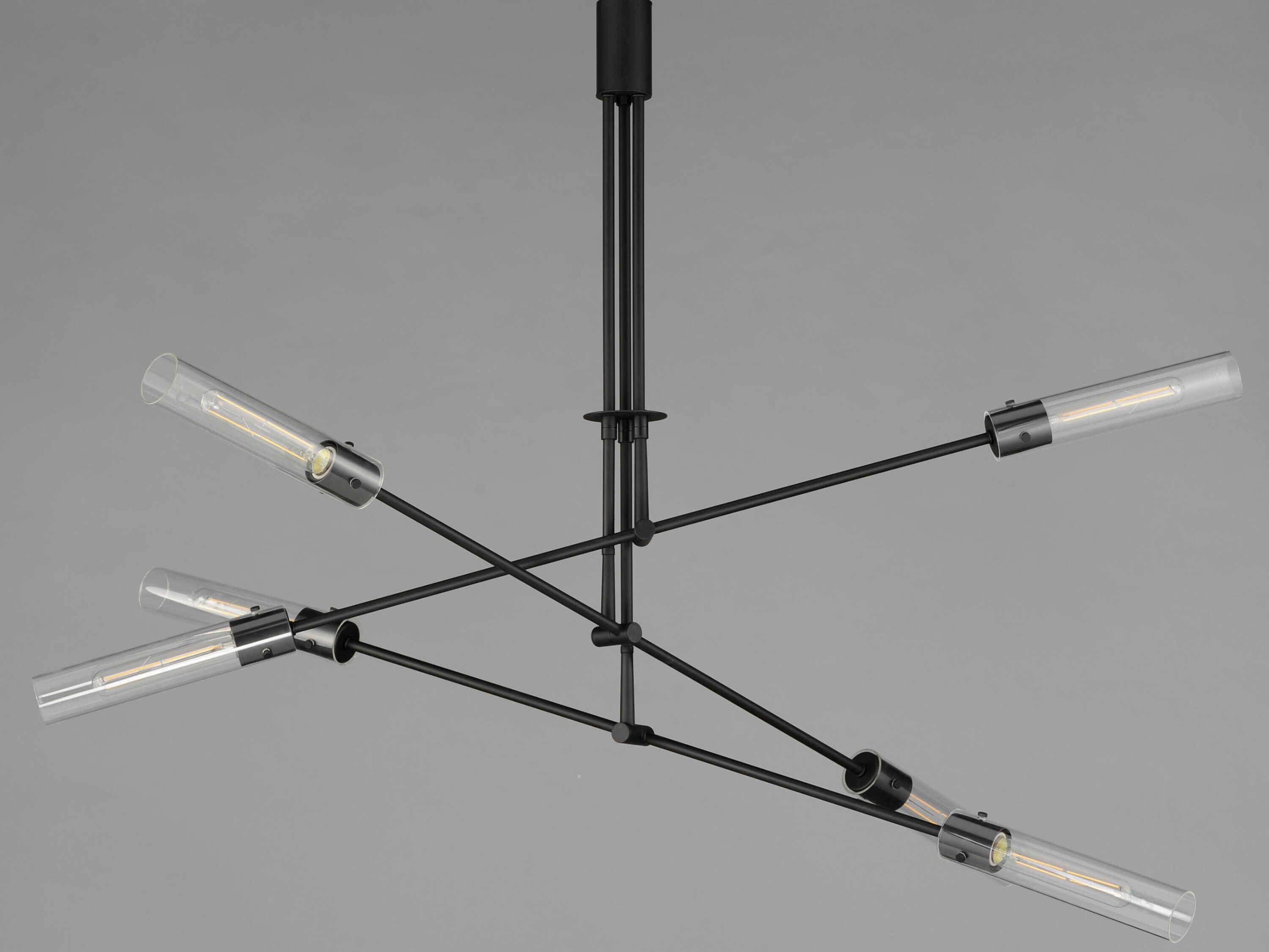 Maxim Lighting Equilibrium 6-Light Black Glass LED Cylinder Linear Pendant