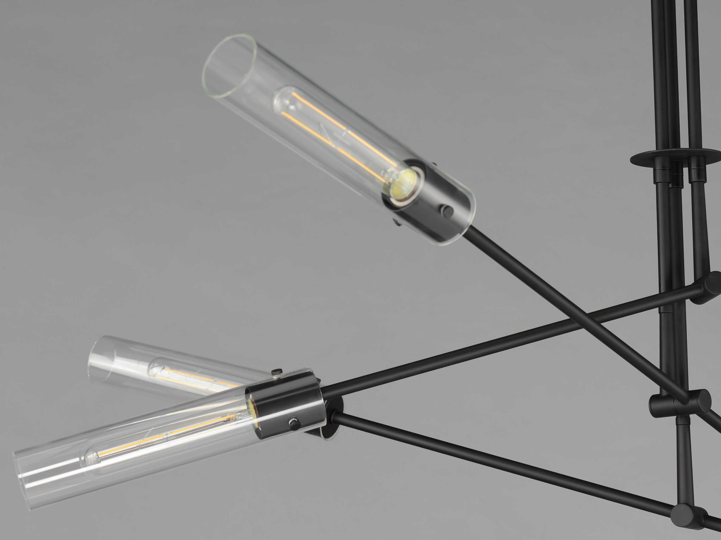 Maxim Lighting Equilibrium 6-Light Black Glass LED Cylinder Linear Pendant